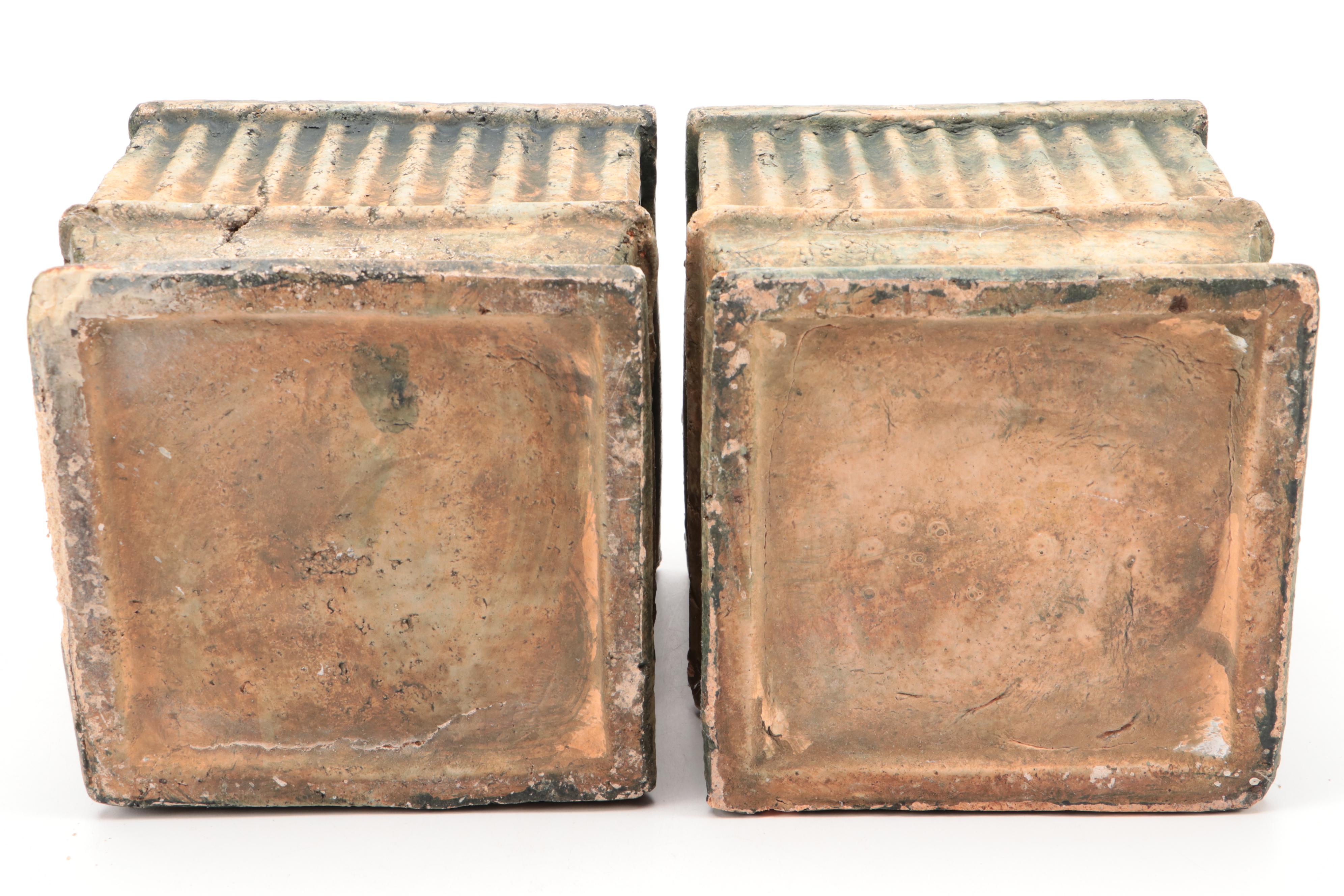 Pair of Fluted Terracotta Garden Planters