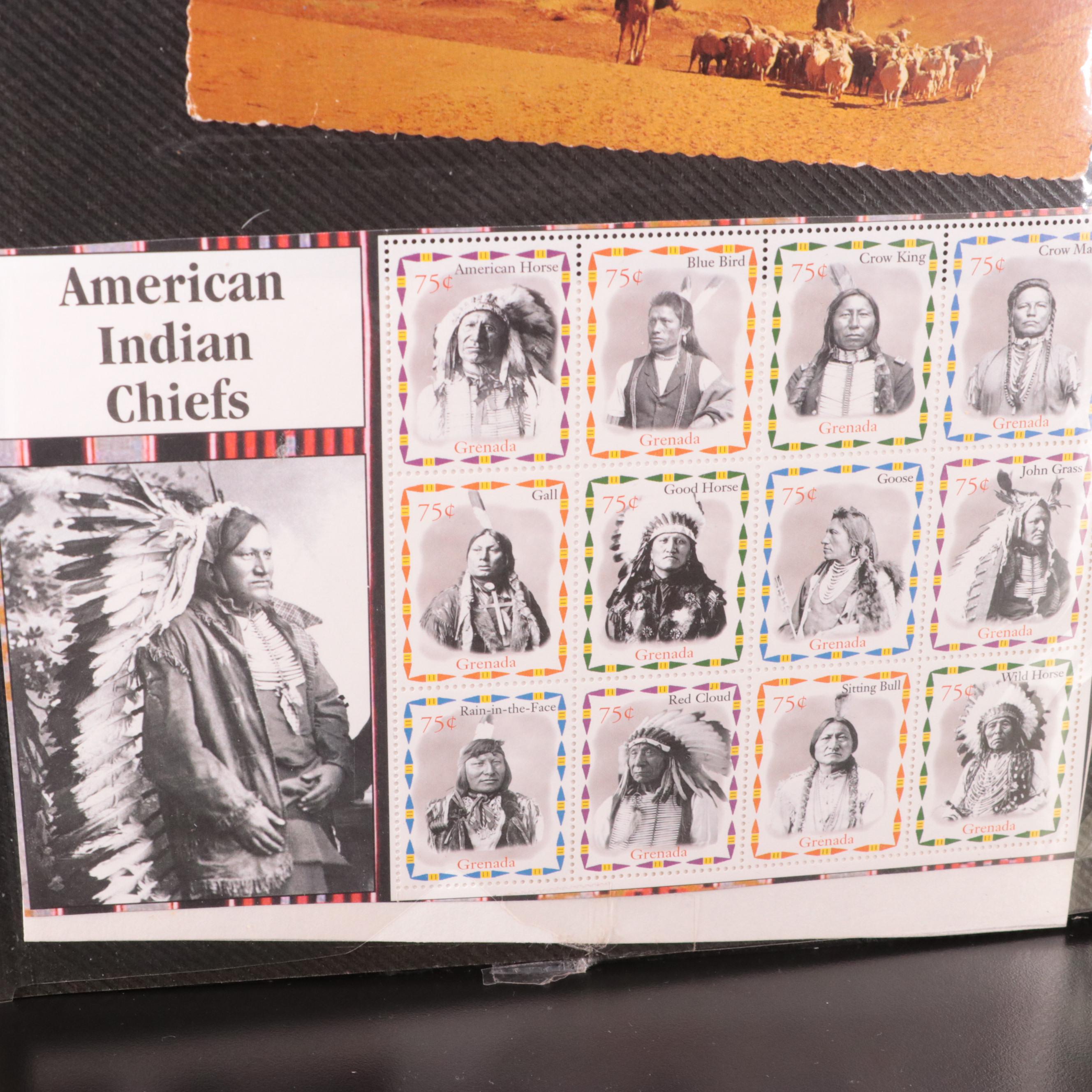 Album of Vintage Native American-Themed Postcards