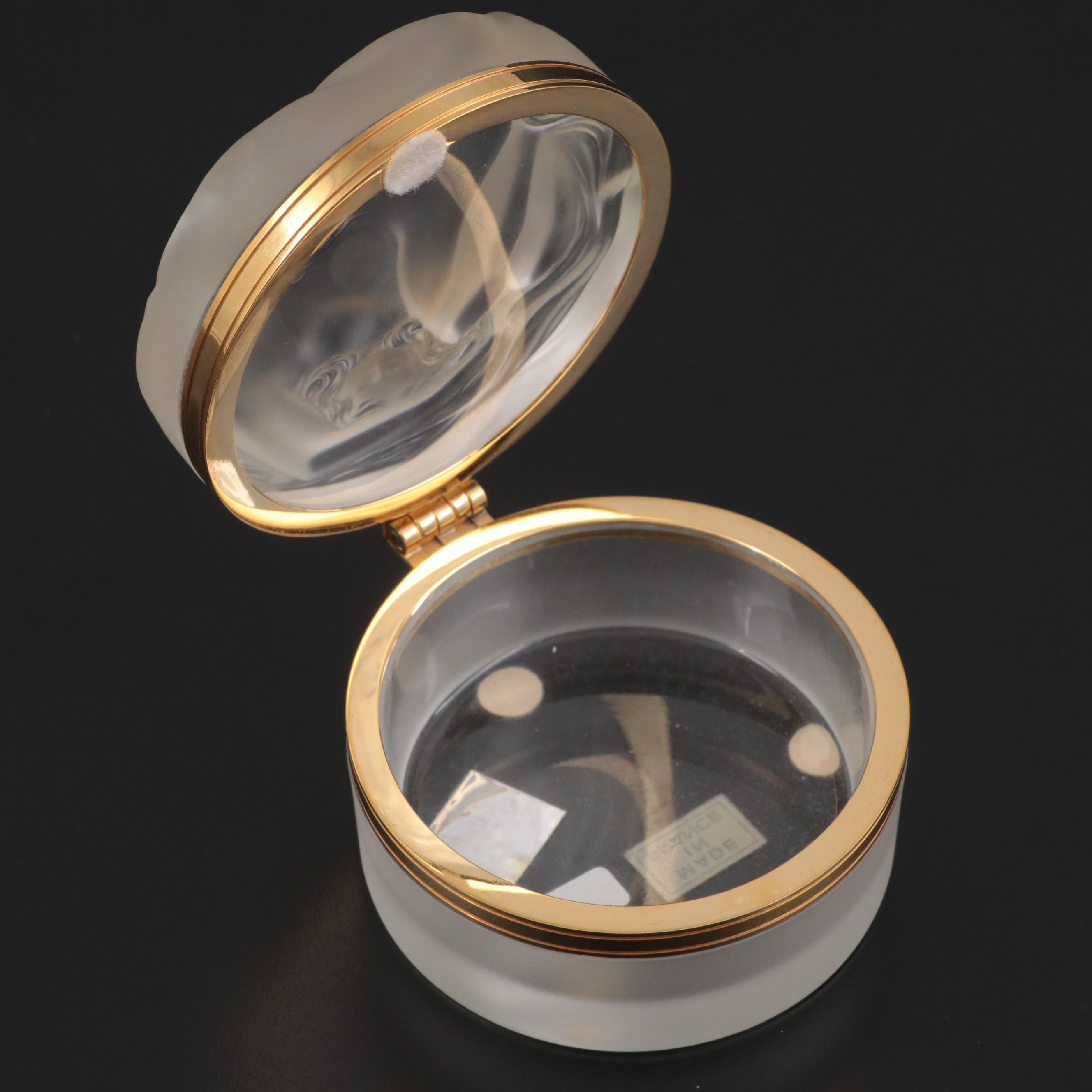 Lalique "Daphne" Frosted Crystal Round Box