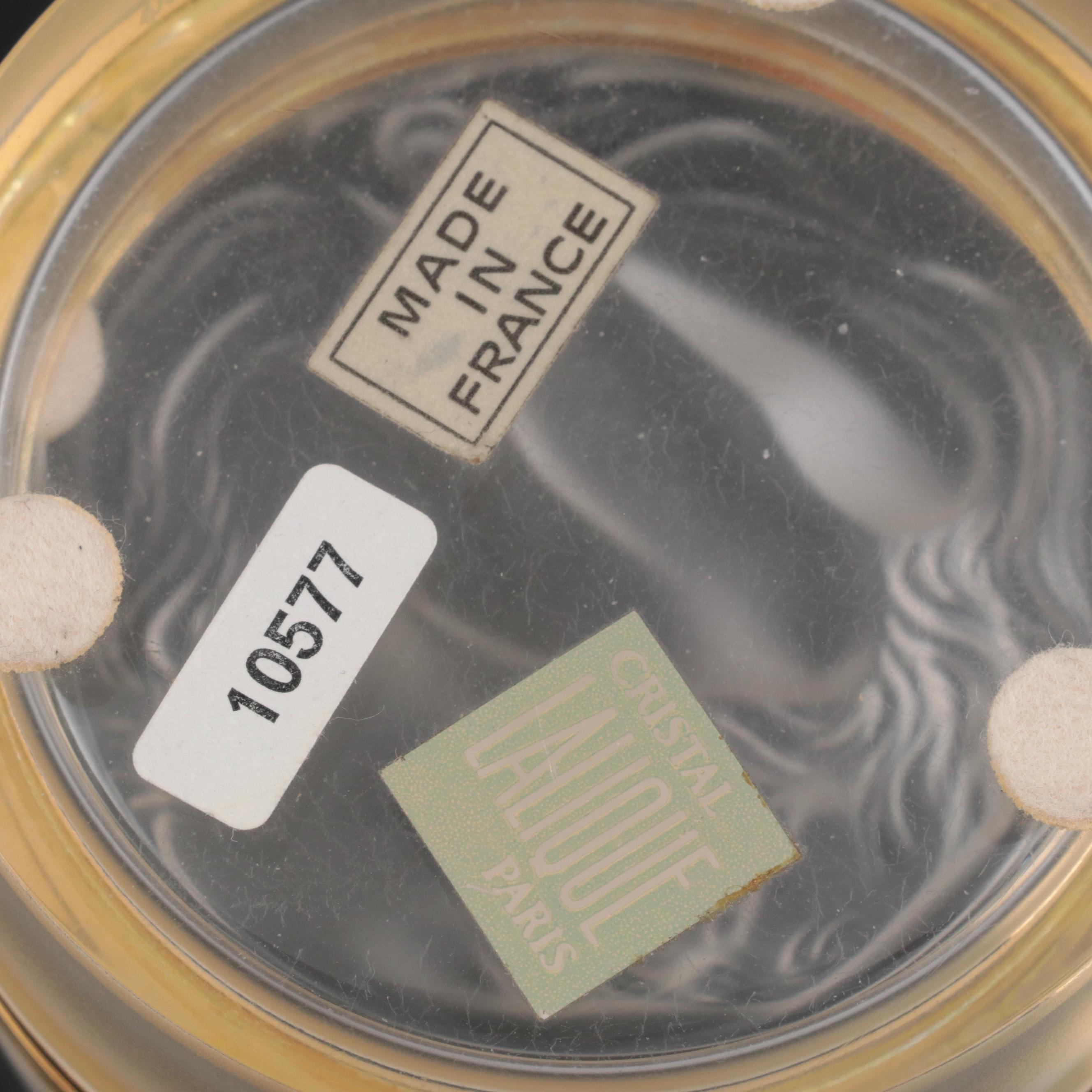 Lalique "Daphne" Frosted Crystal Round Box