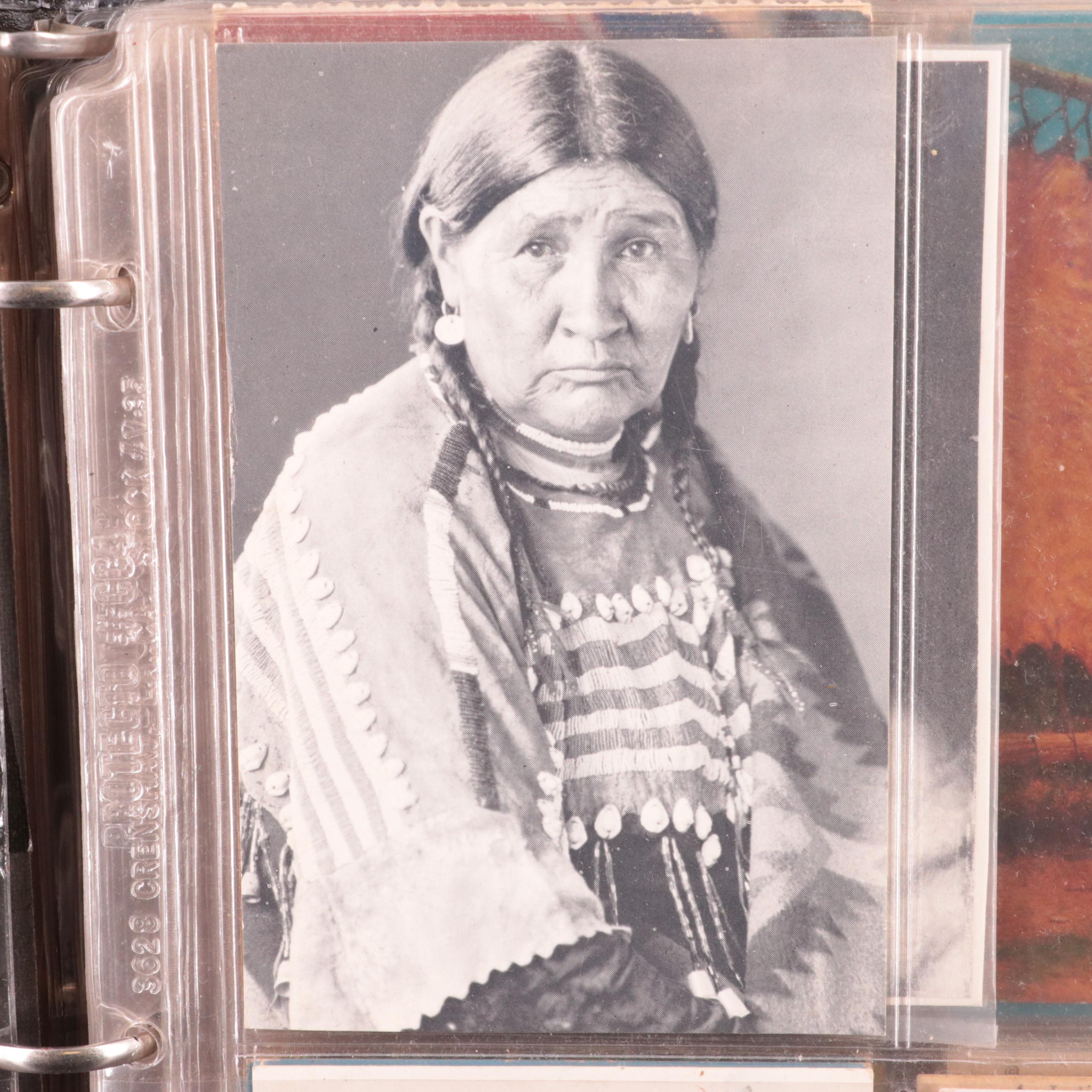 Album of Vintage Native American-Themed Postcards