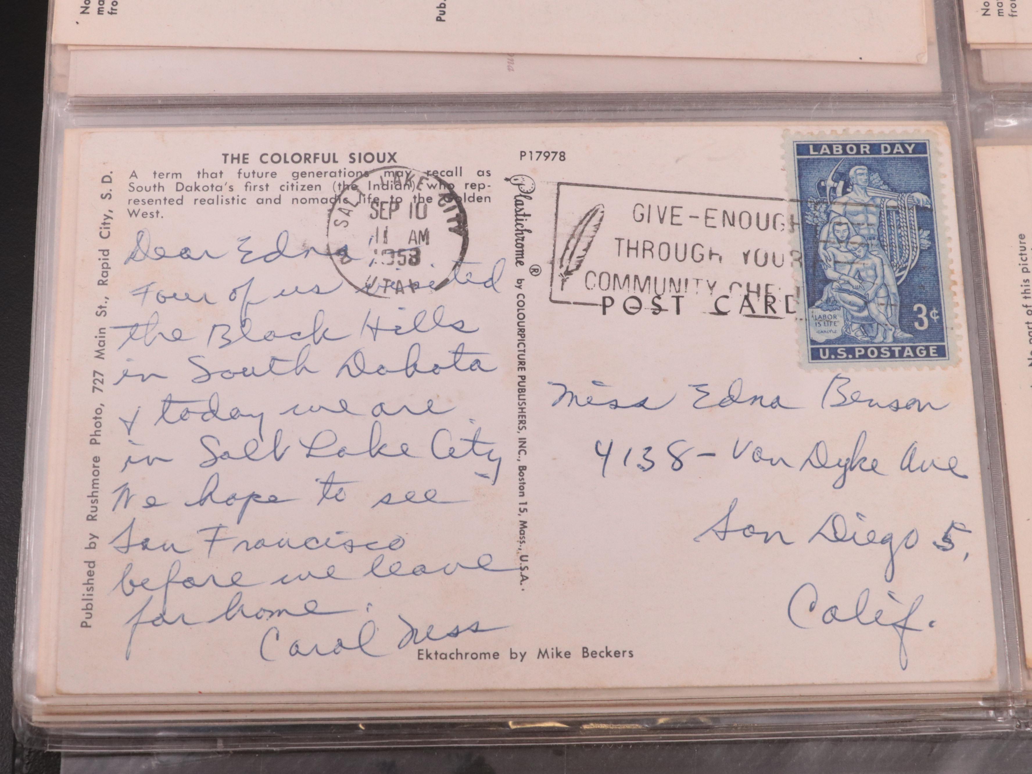 Album of Vintage Native American-Themed Postcards