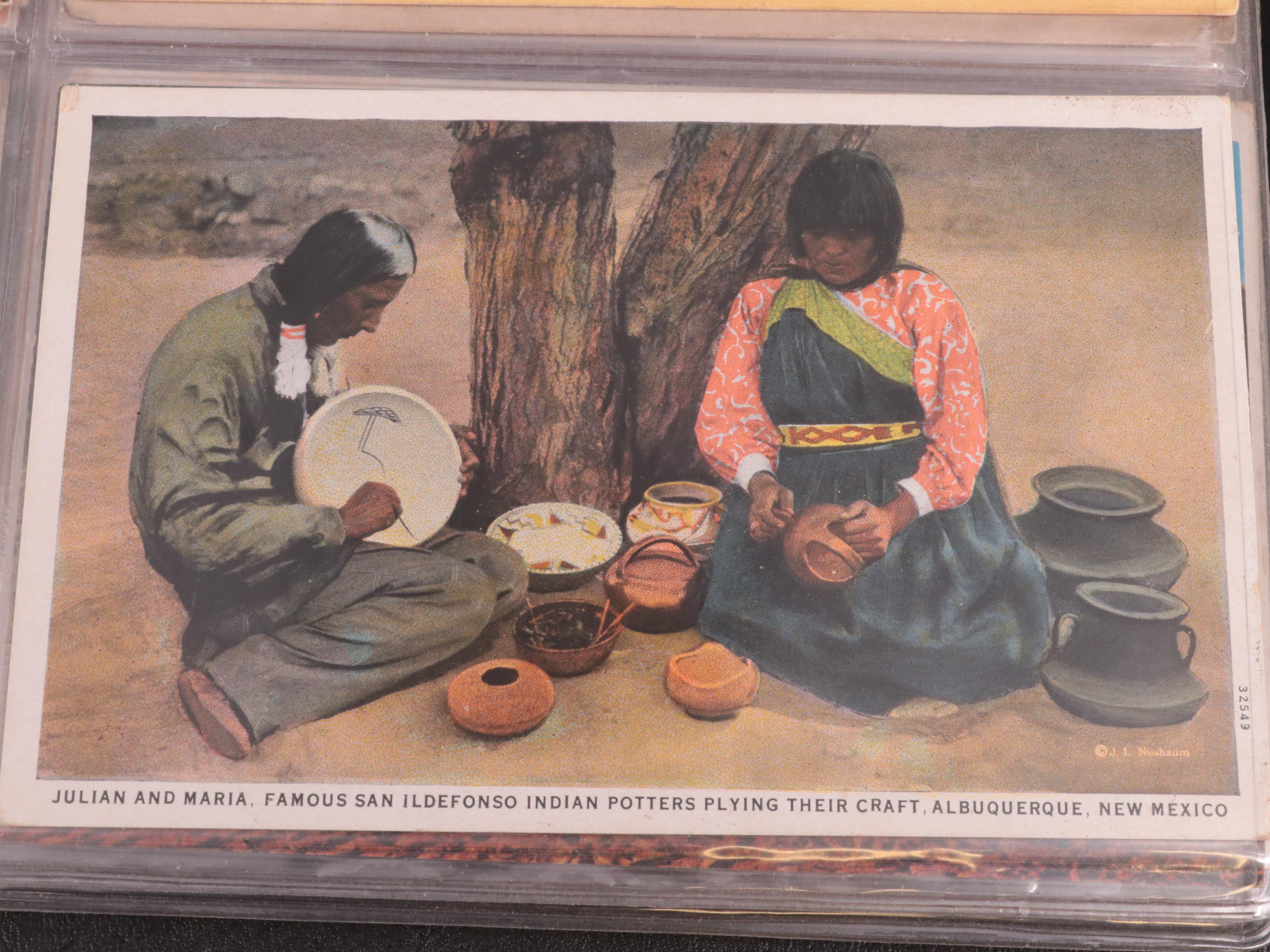 Album of Vintage Native American-Themed Postcards