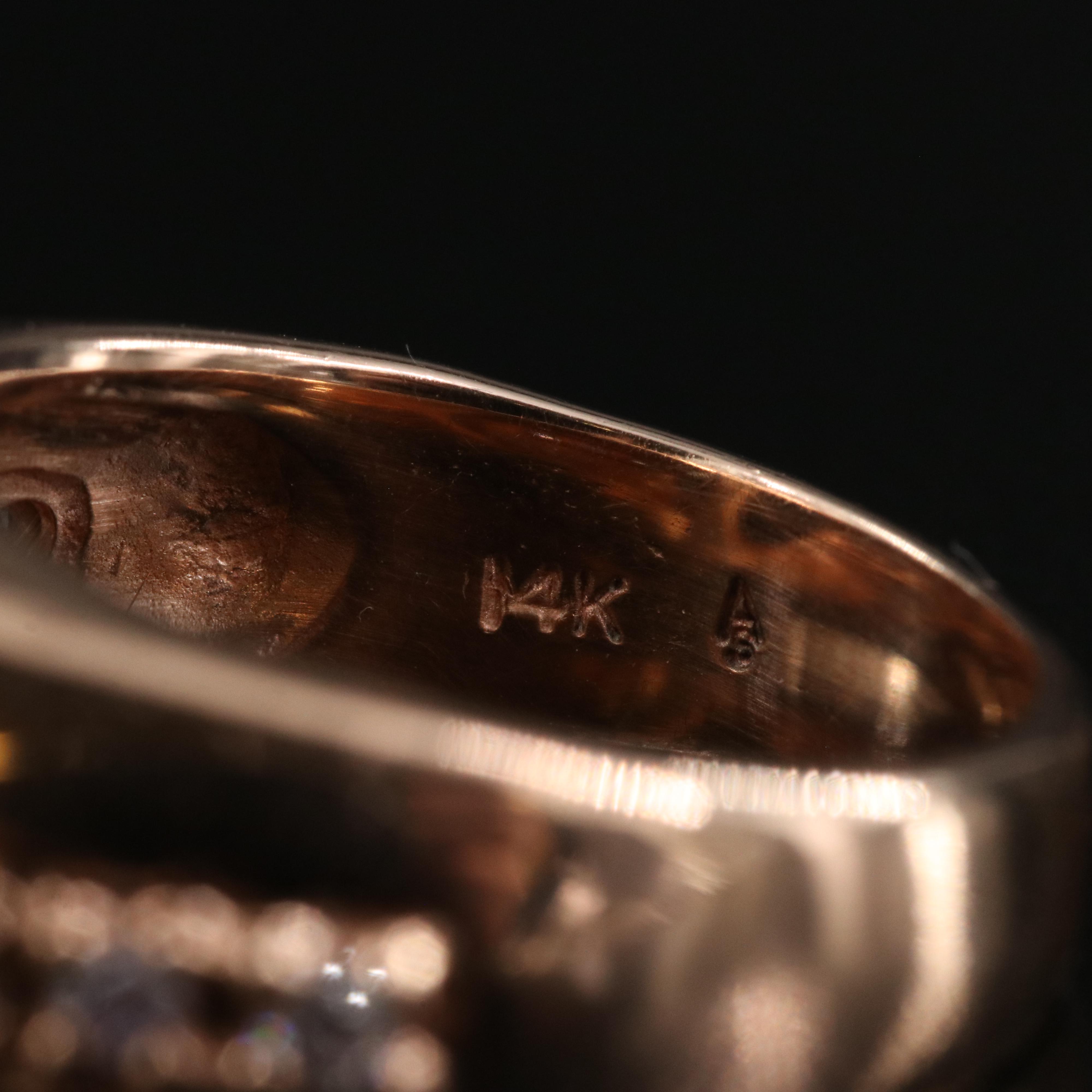 14K Rose Gold 11.00 mm Pearl and Diamond Ring