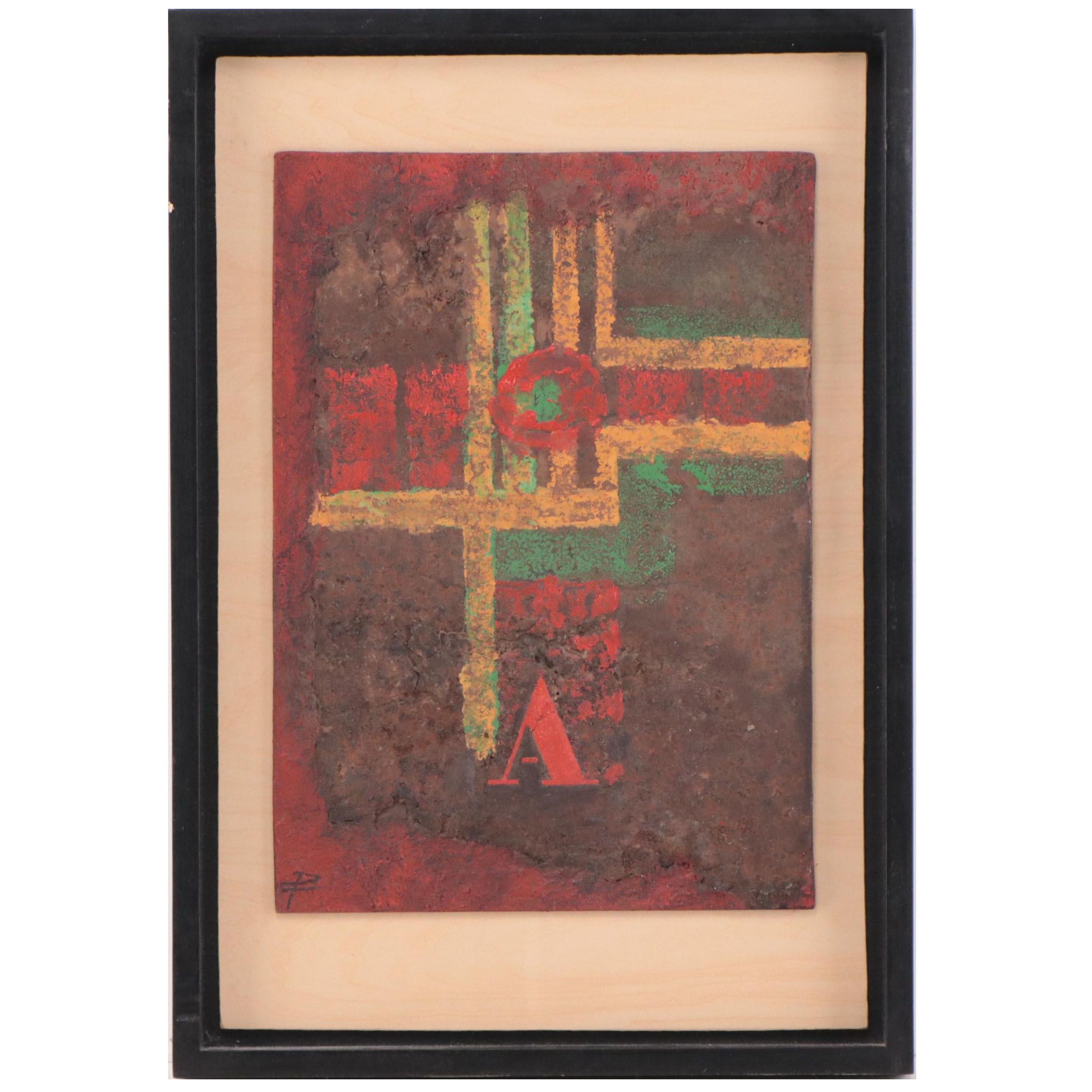 Isabel Pons Tello Abstract Geometric Mixed Media Painting