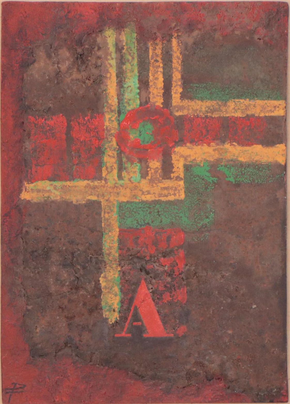 Isabel Pons Tello Abstract Geometric Mixed Media Painting