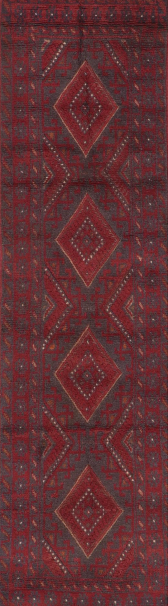 2' x 8'8 Handwoven Afghan Baluch Mixed Technique Carpet Runner