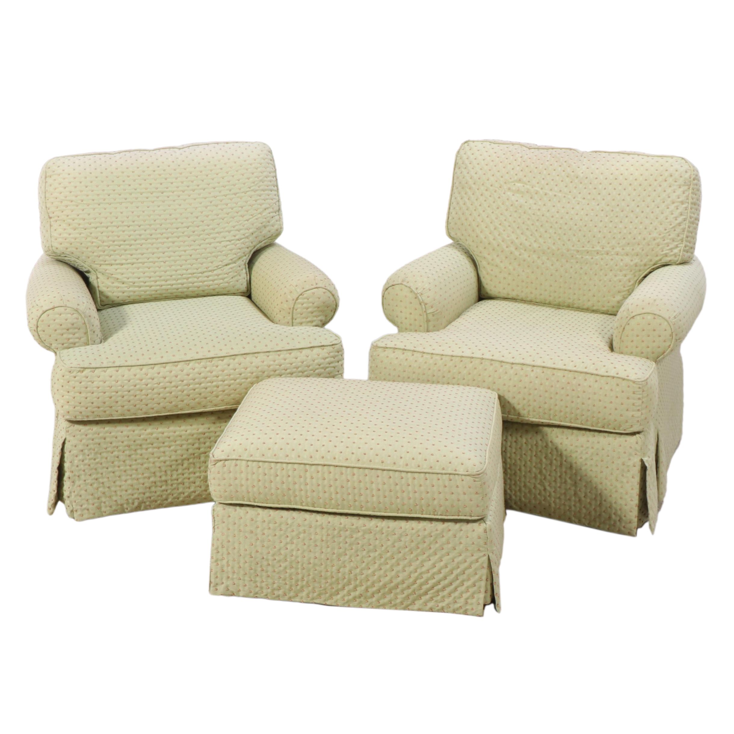 Lee Industries Upholstered Armchairs and Ottoman
