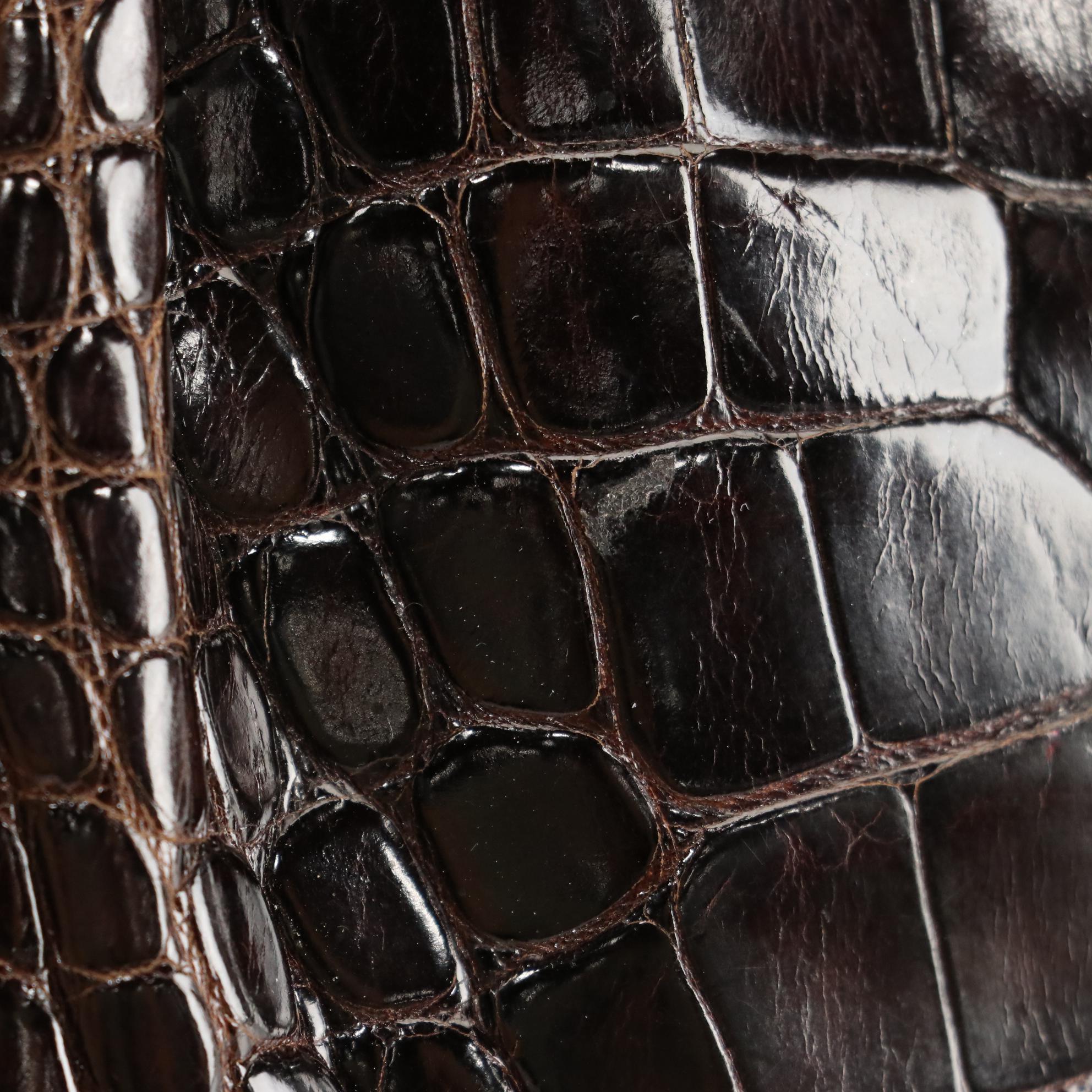 Judith Leiber Alligator Skin Clutch with Chain Strap