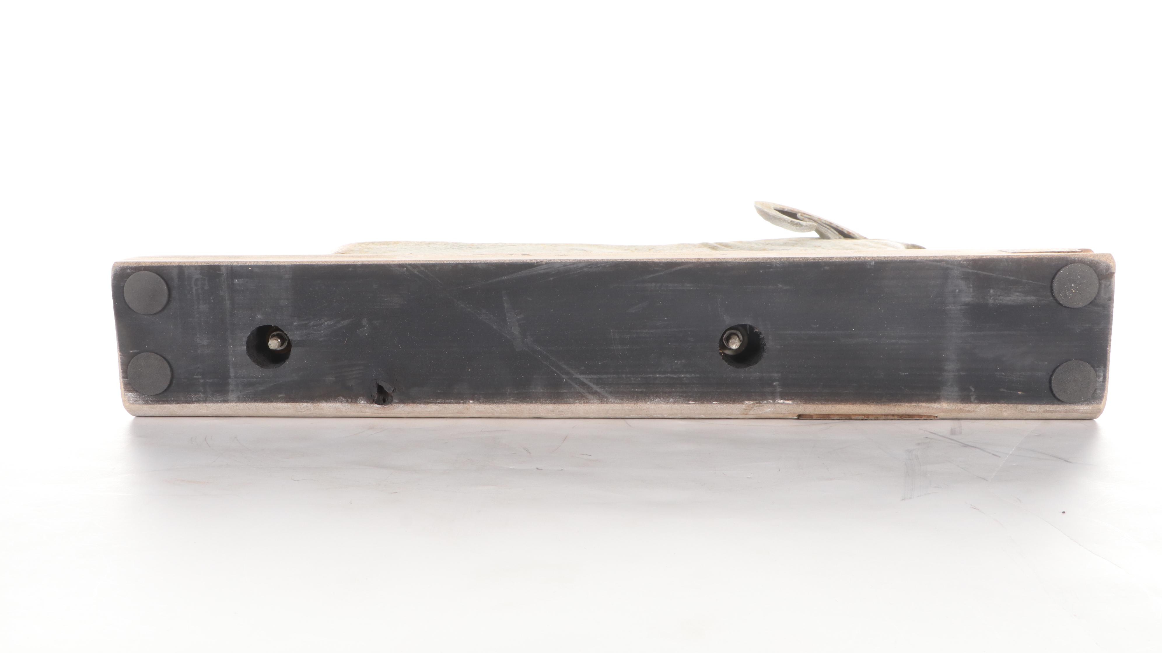 Molded Metal Merino Ram Shaped Weathervane Figure Mounted on Wooden Block