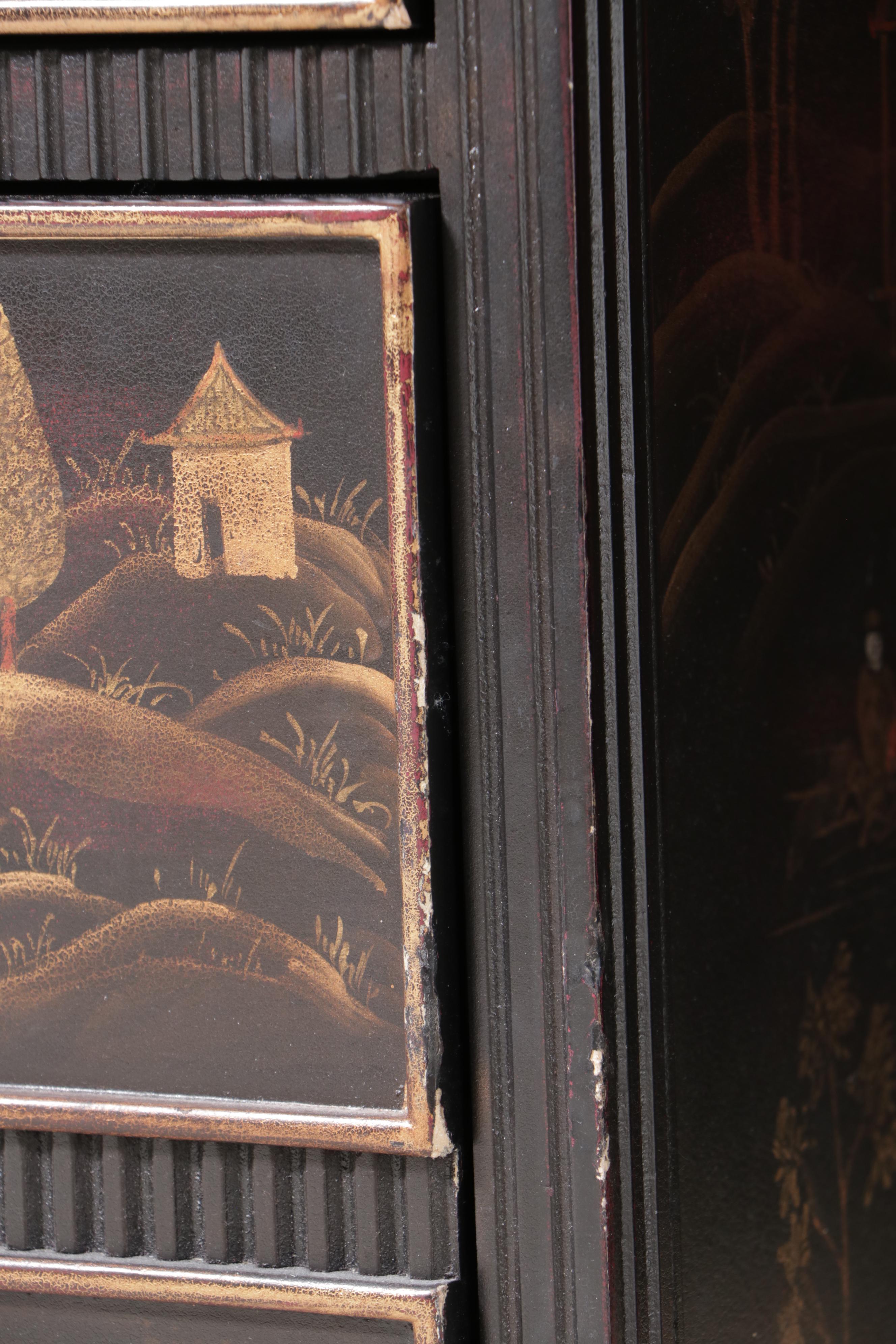 George III Style Chinoiserie Desk with Chelsea House Queen Anne Style Armchair