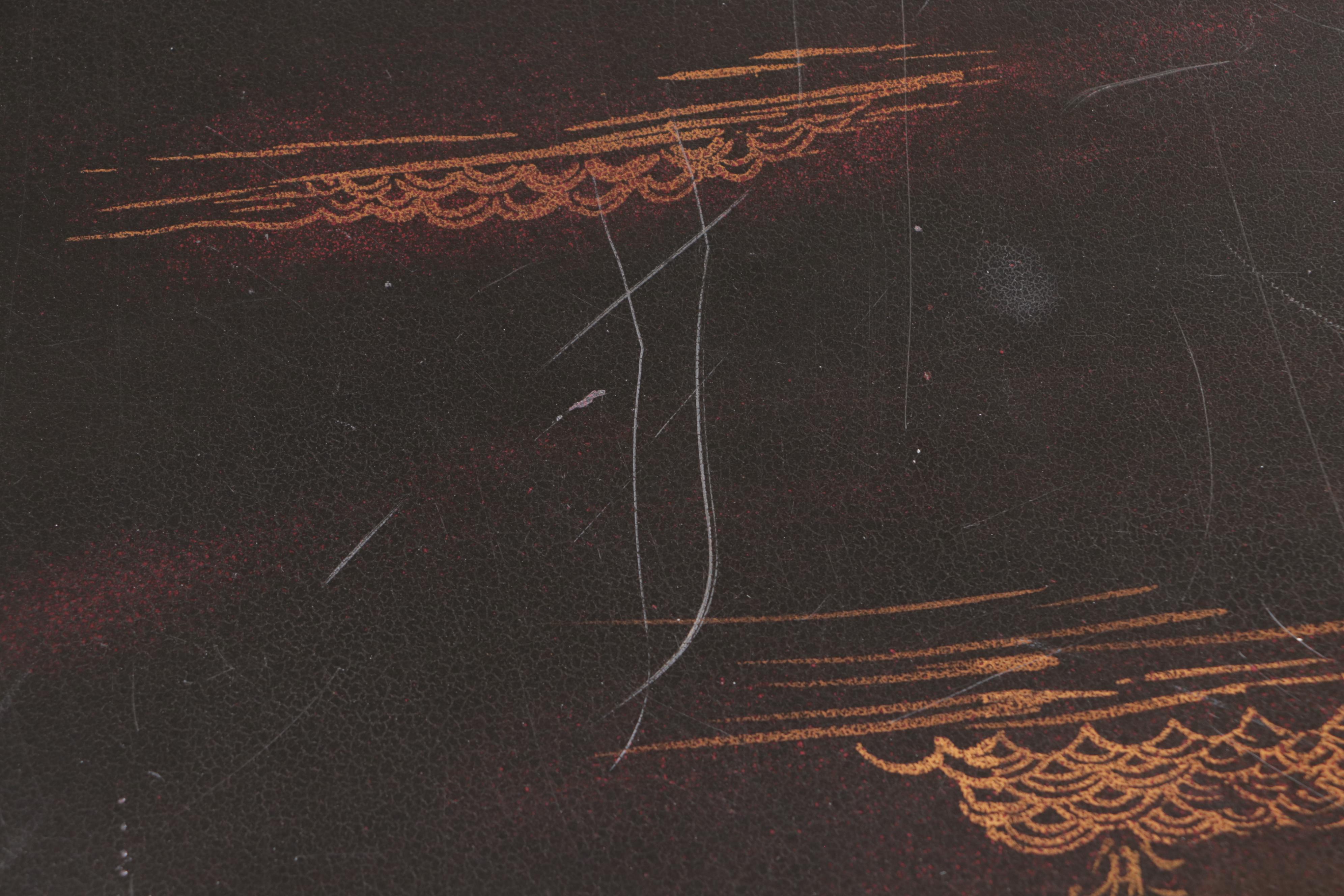 George III Style Chinoiserie Desk with Chelsea House Queen Anne Style Armchair