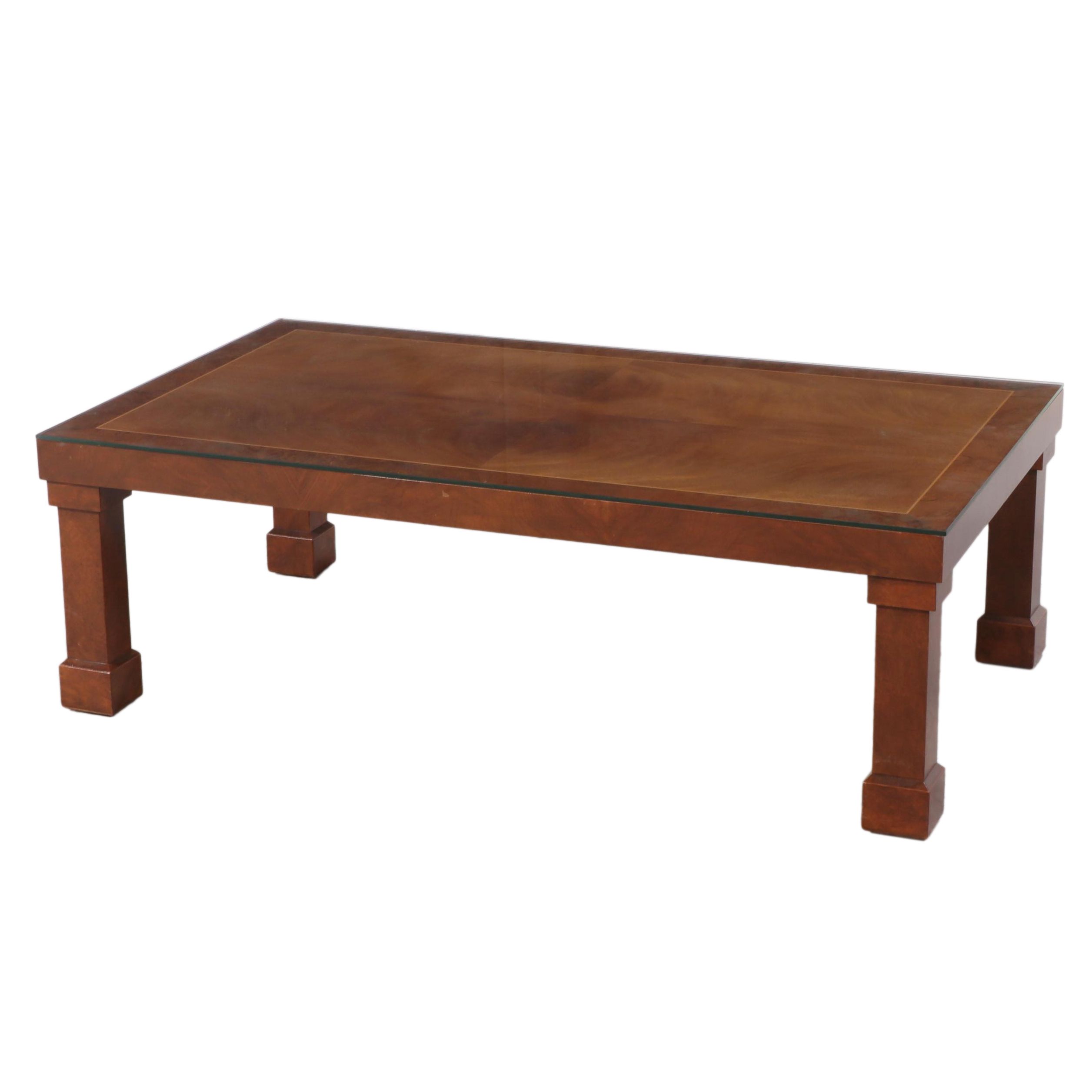 Murphy & Murphy Inc. Walnut and Burl Walnut Coffee Table, Mid-20th Century