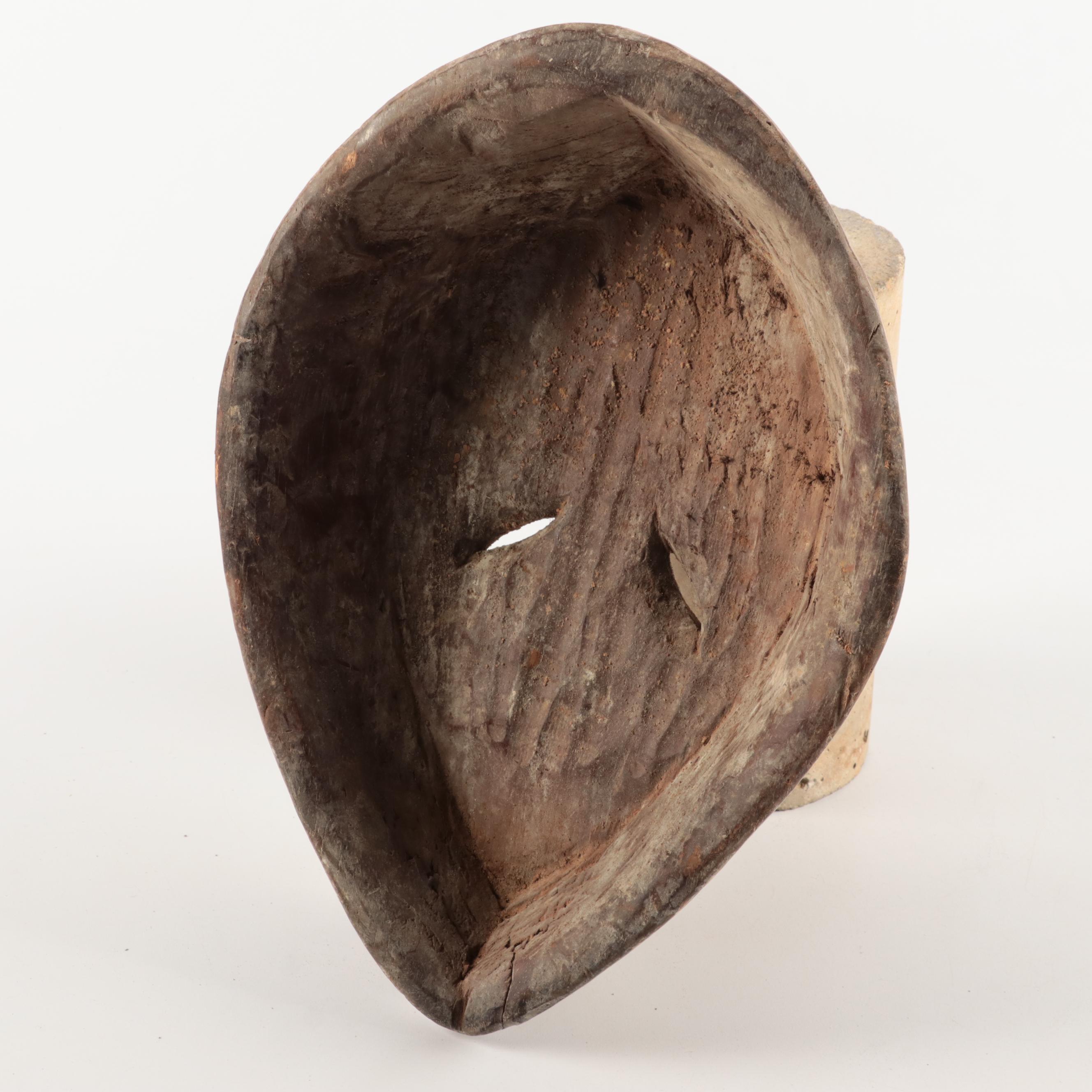 Lega and Igbo Style Carved Wooden Masks, Central Africa