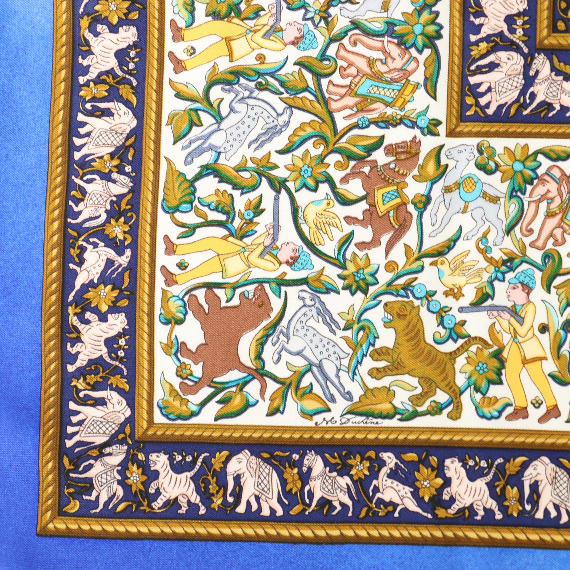 Hermès ''Chasse en Inde'' Scarf 90 in Silk Twill