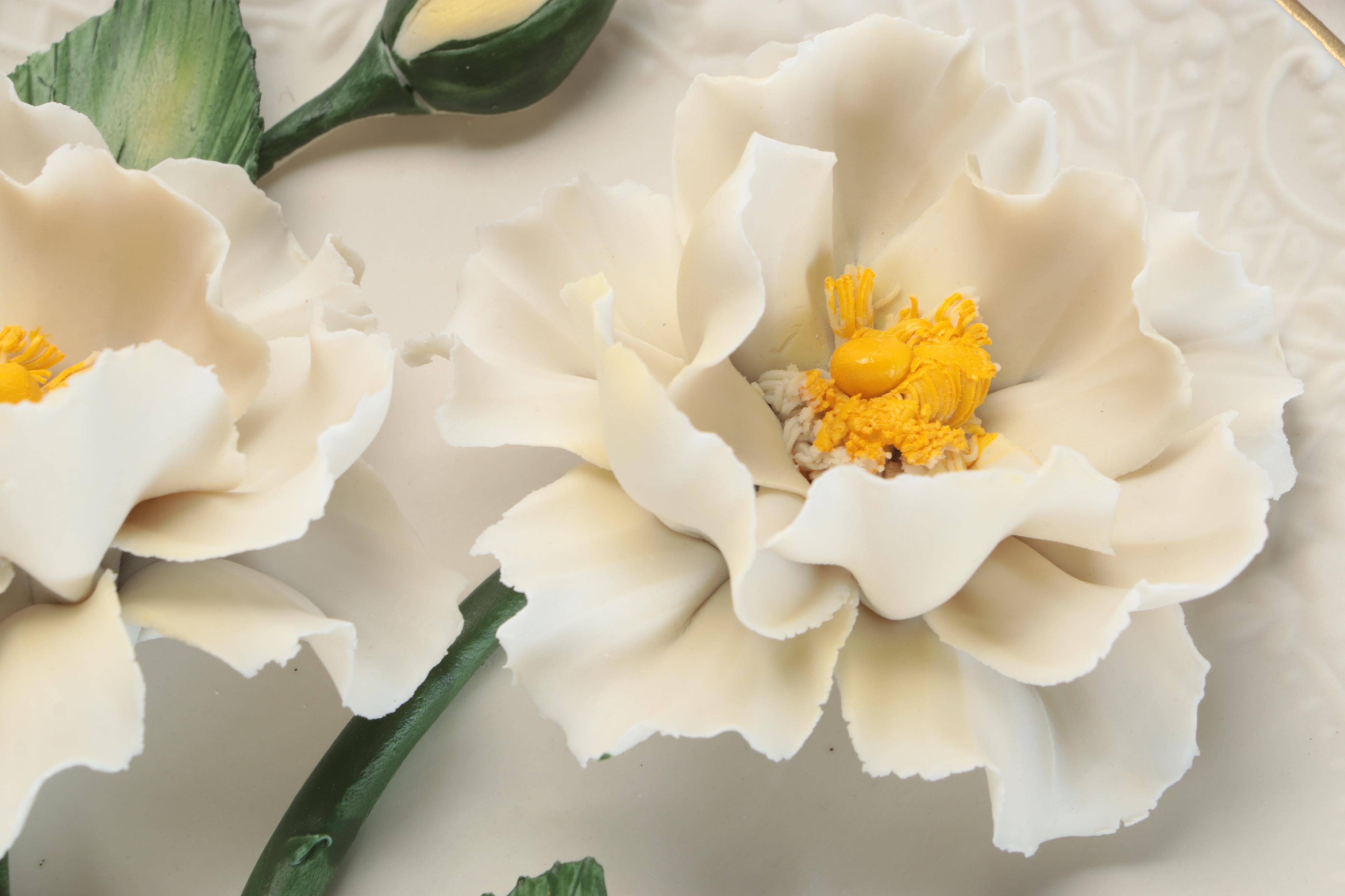 Franklin Mint Bisque Porcelain "Roses of Capodimonte" Collector Plates