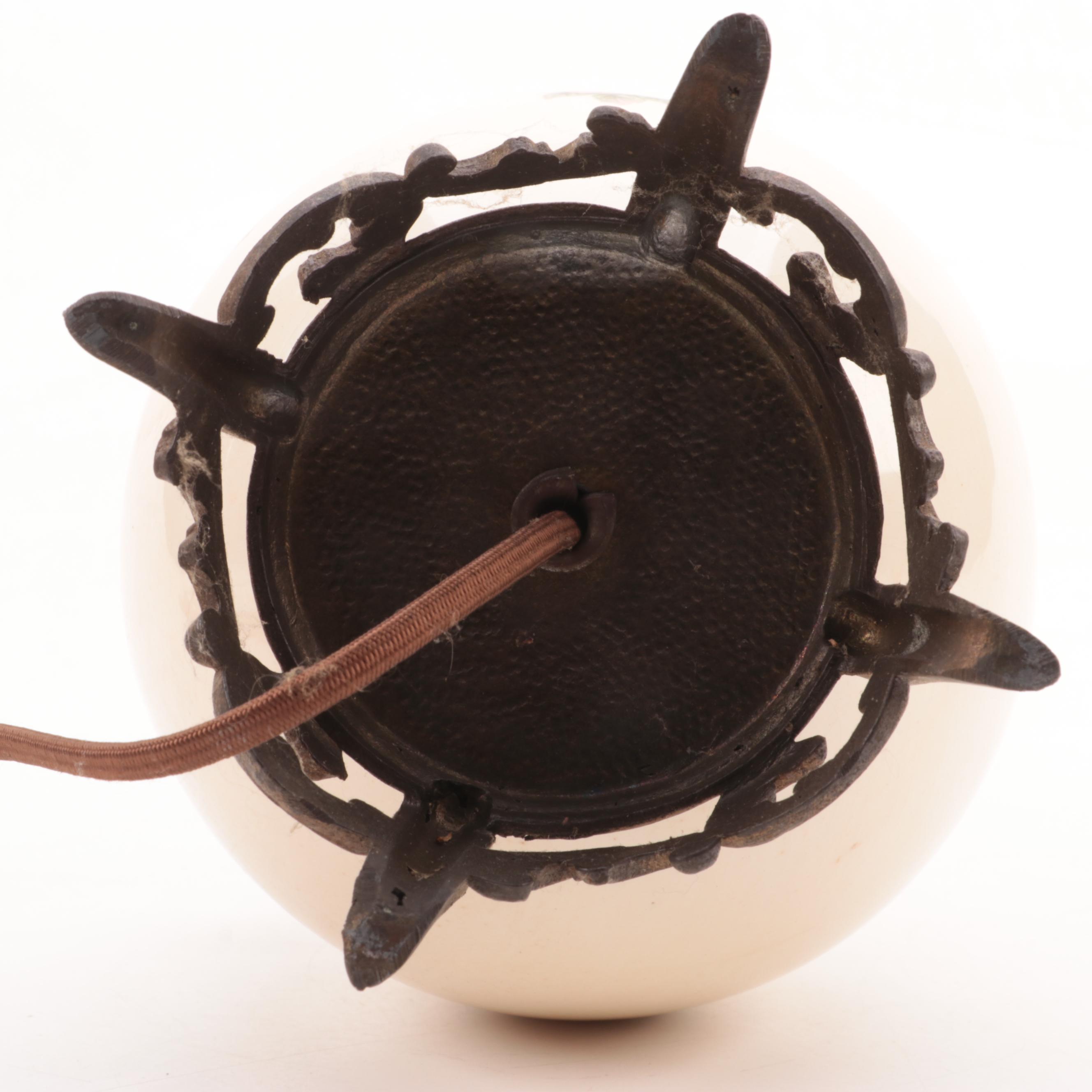 Ceramic Floral Motif Handled Table Lamps