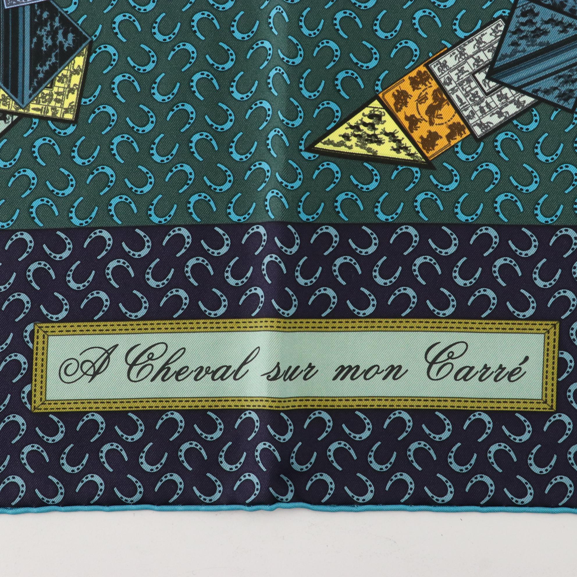 Hermès "A Cheval Sur Mon Carré" Silk Twill Scarf