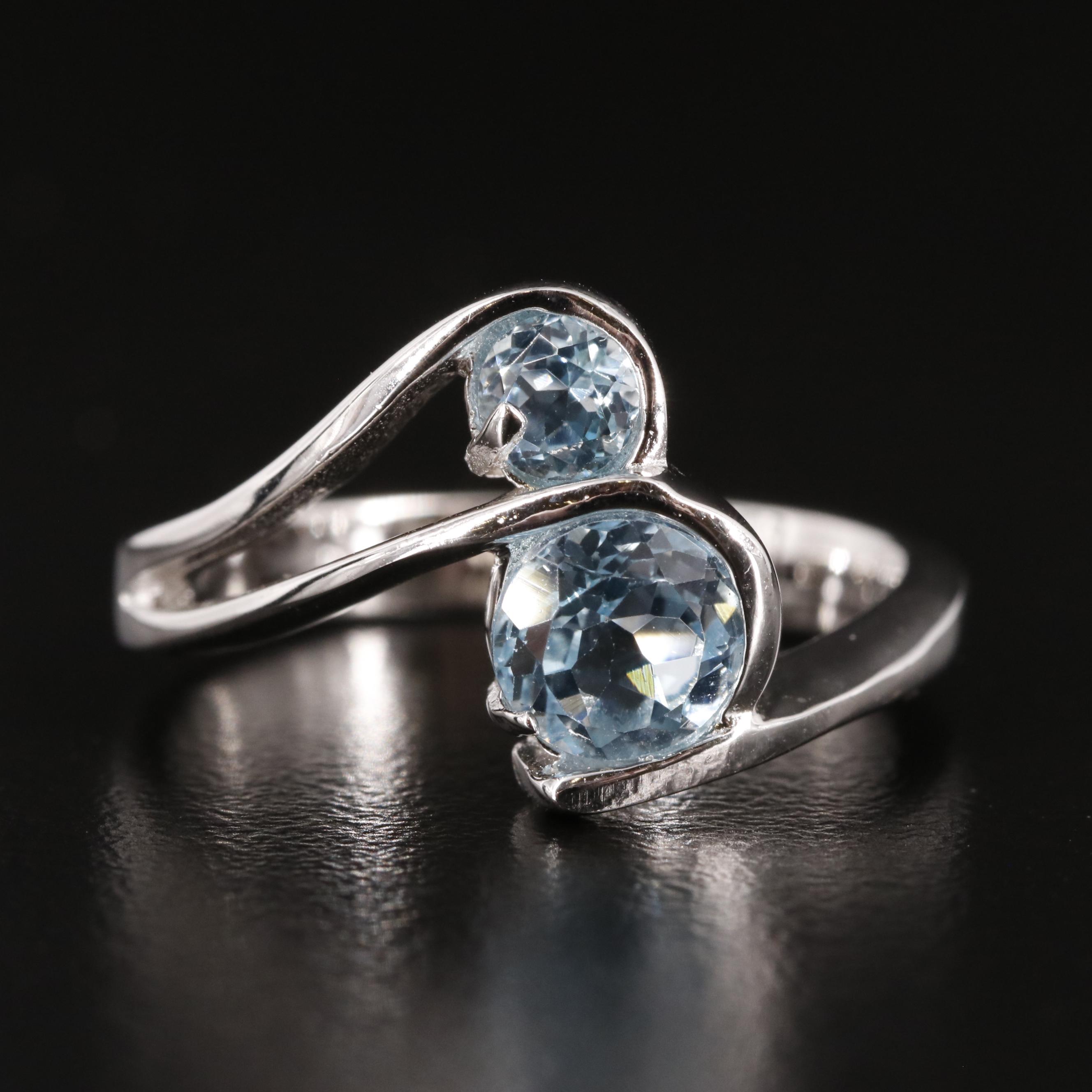 Sterling Blue Topaz Bypass Ring