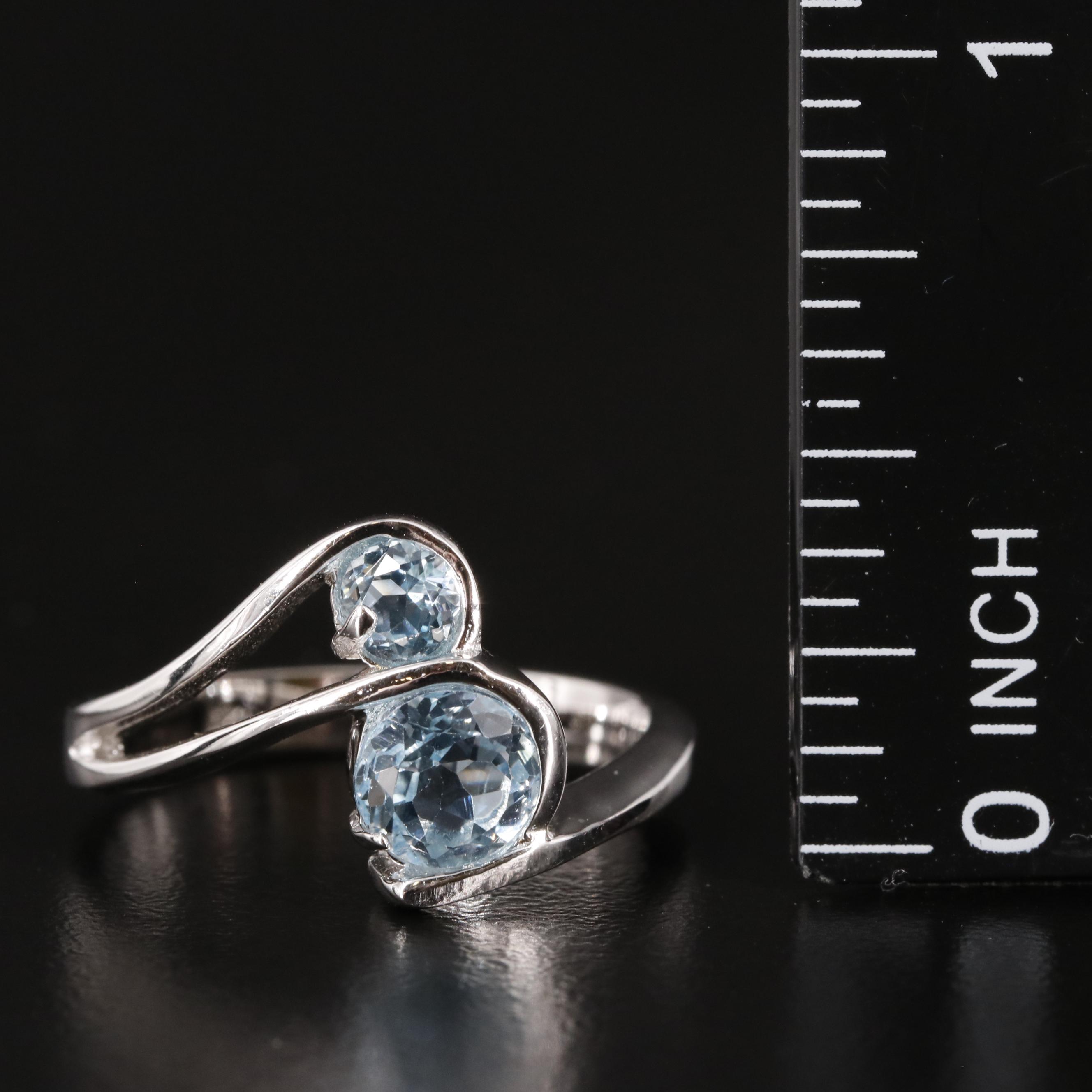 Sterling Blue Topaz Bypass Ring