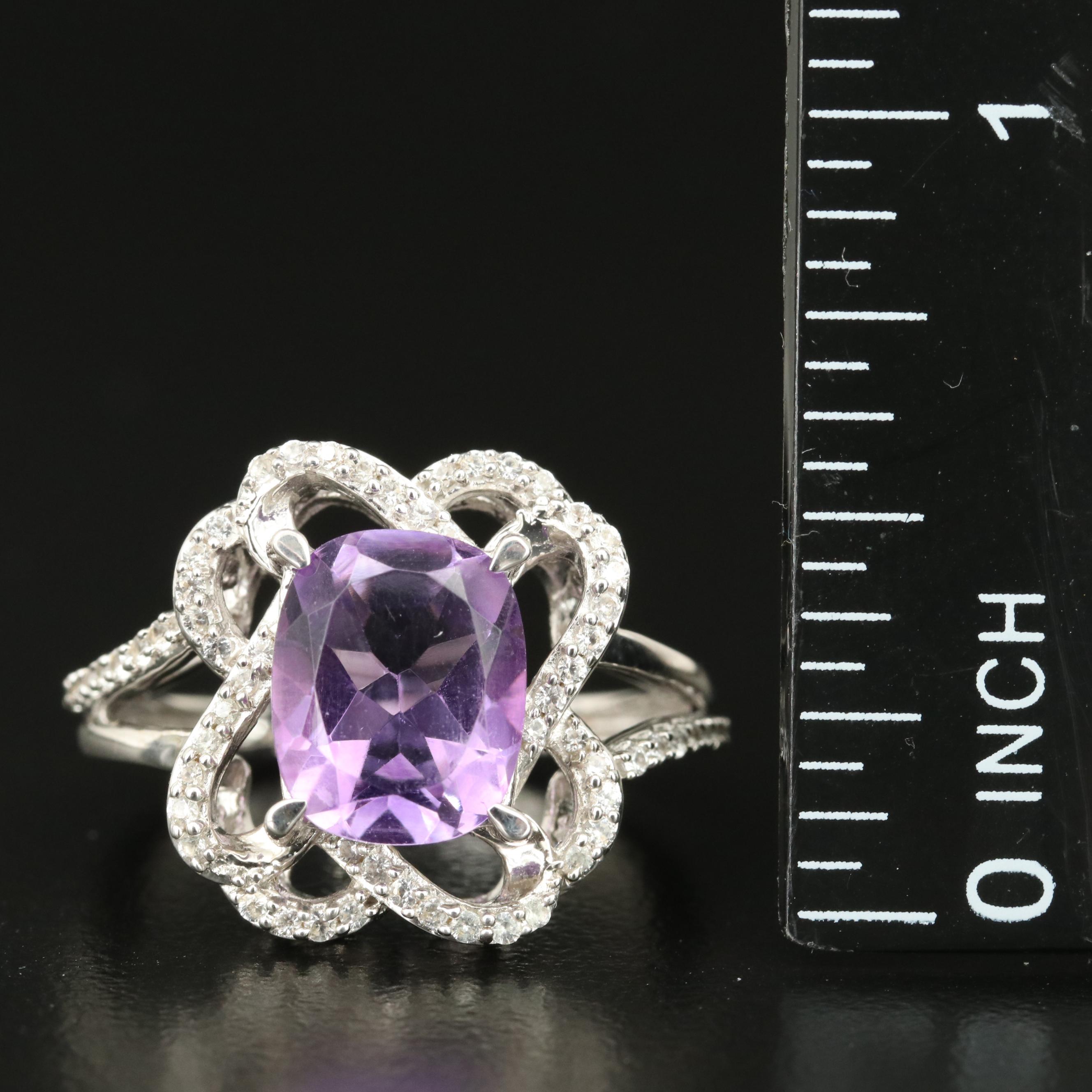 Sterling Amethyst and Sapphire Ring