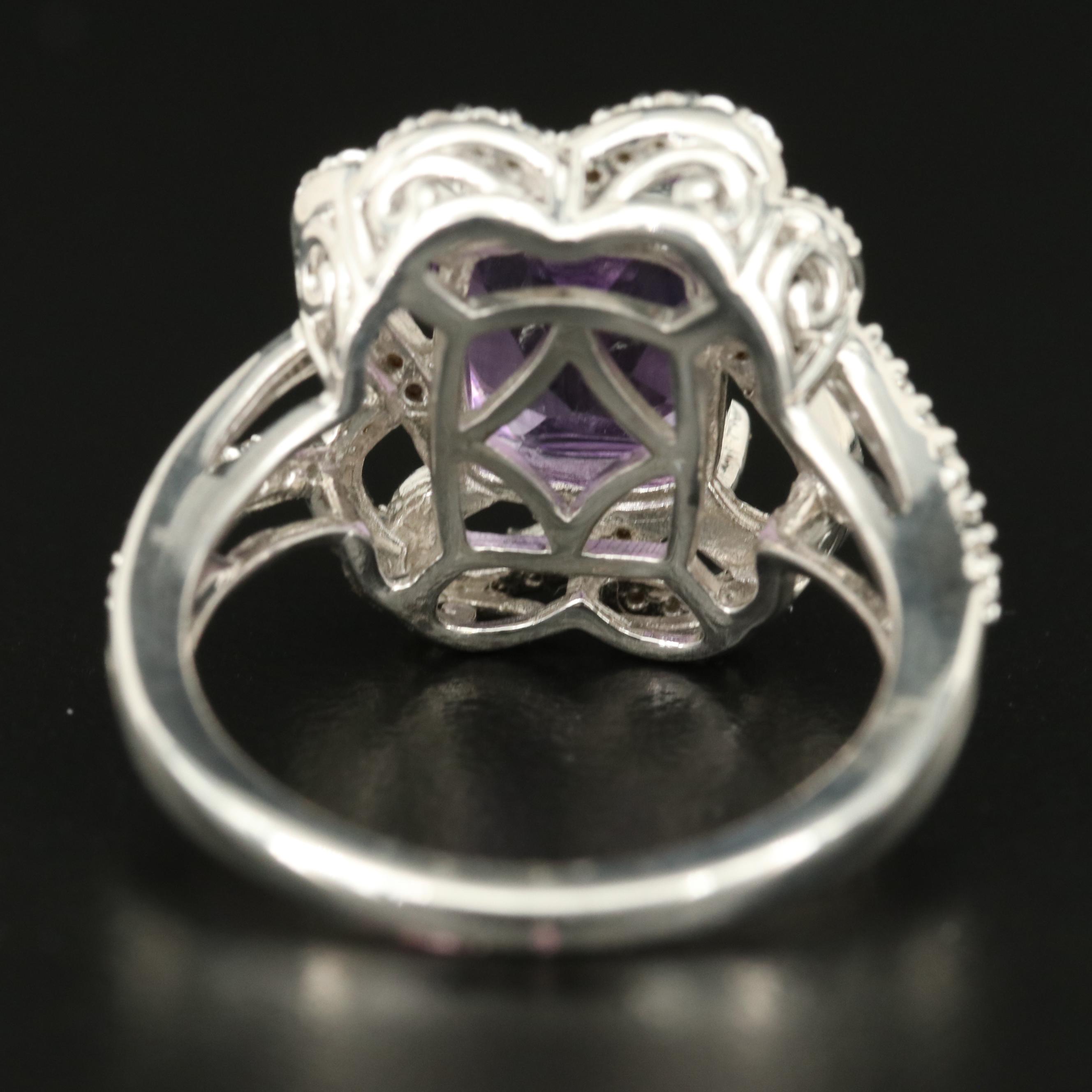 Sterling Amethyst and Sapphire Ring