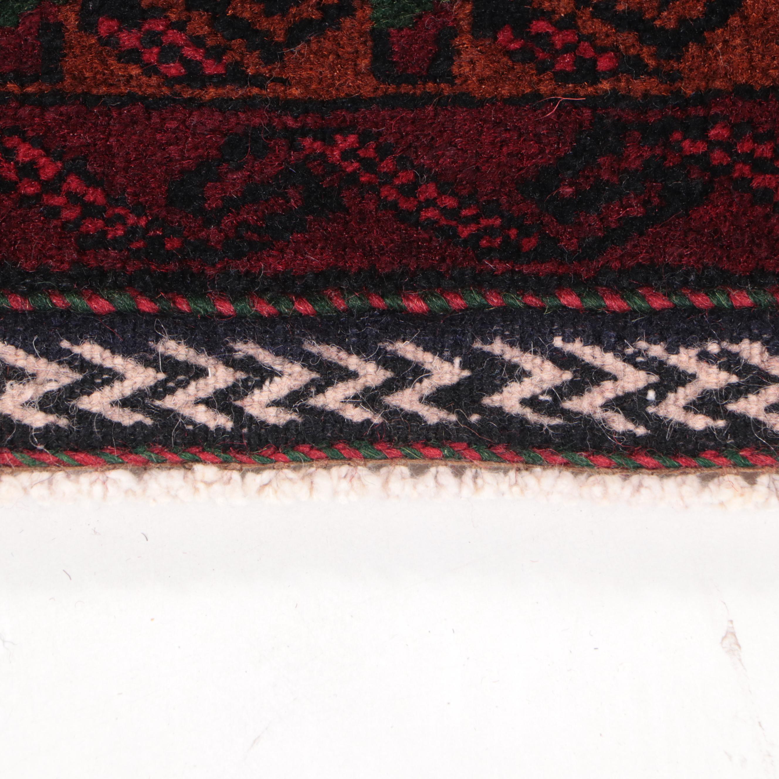 1'6 x 1'9 Hand-Knotted Afghan Baluch Floor Mat