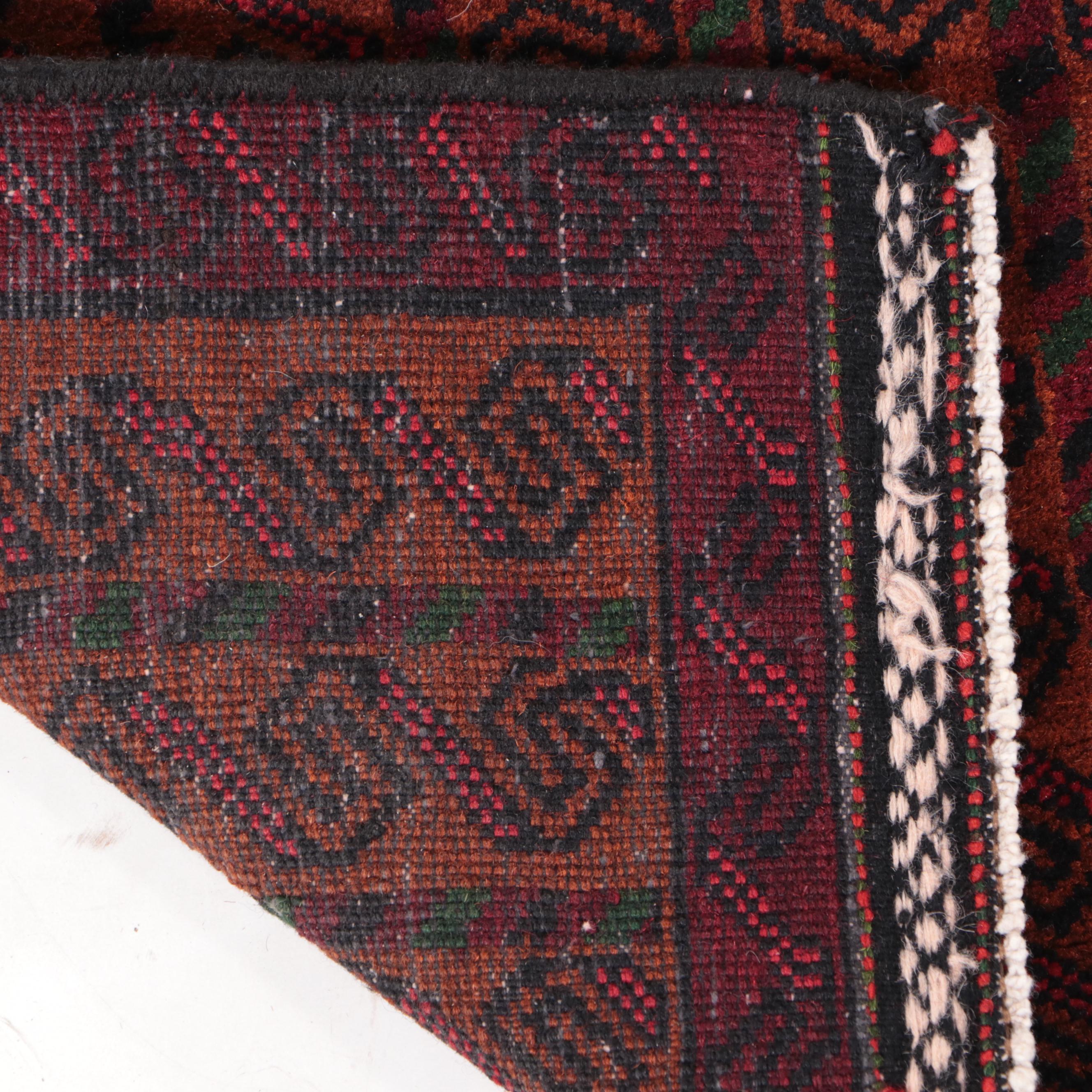 1'6 x 1'9 Hand-Knotted Afghan Baluch Floor Mat