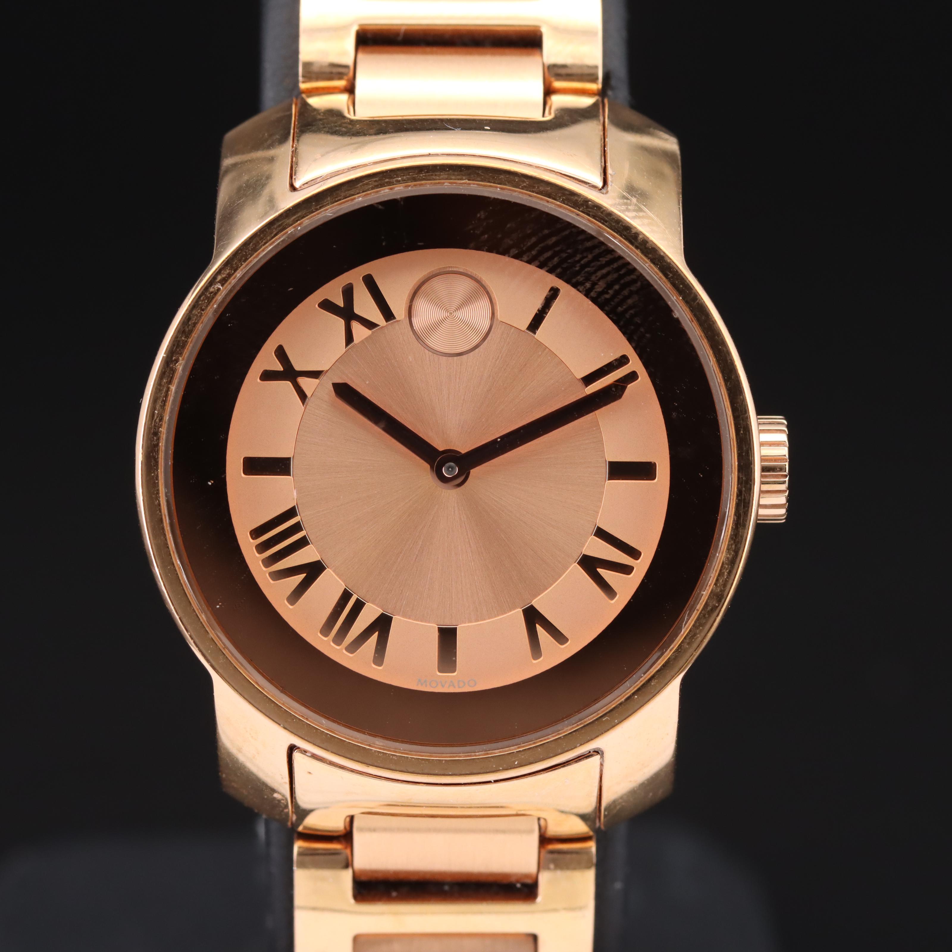 Movado Bold Rose Gold Tone Watch