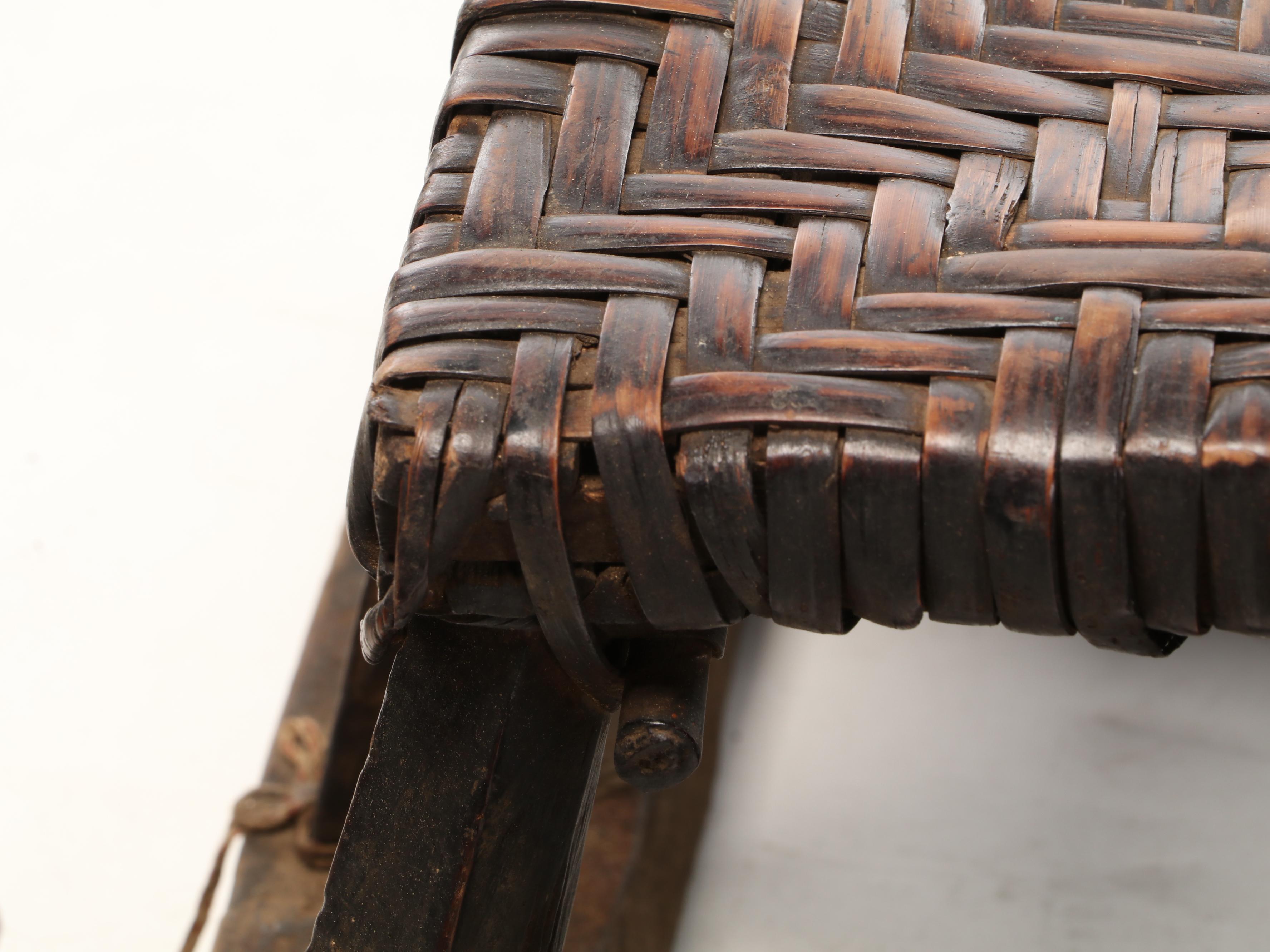 Four Blue Ocean Traders Siheyaun Rattan and Wood Stools