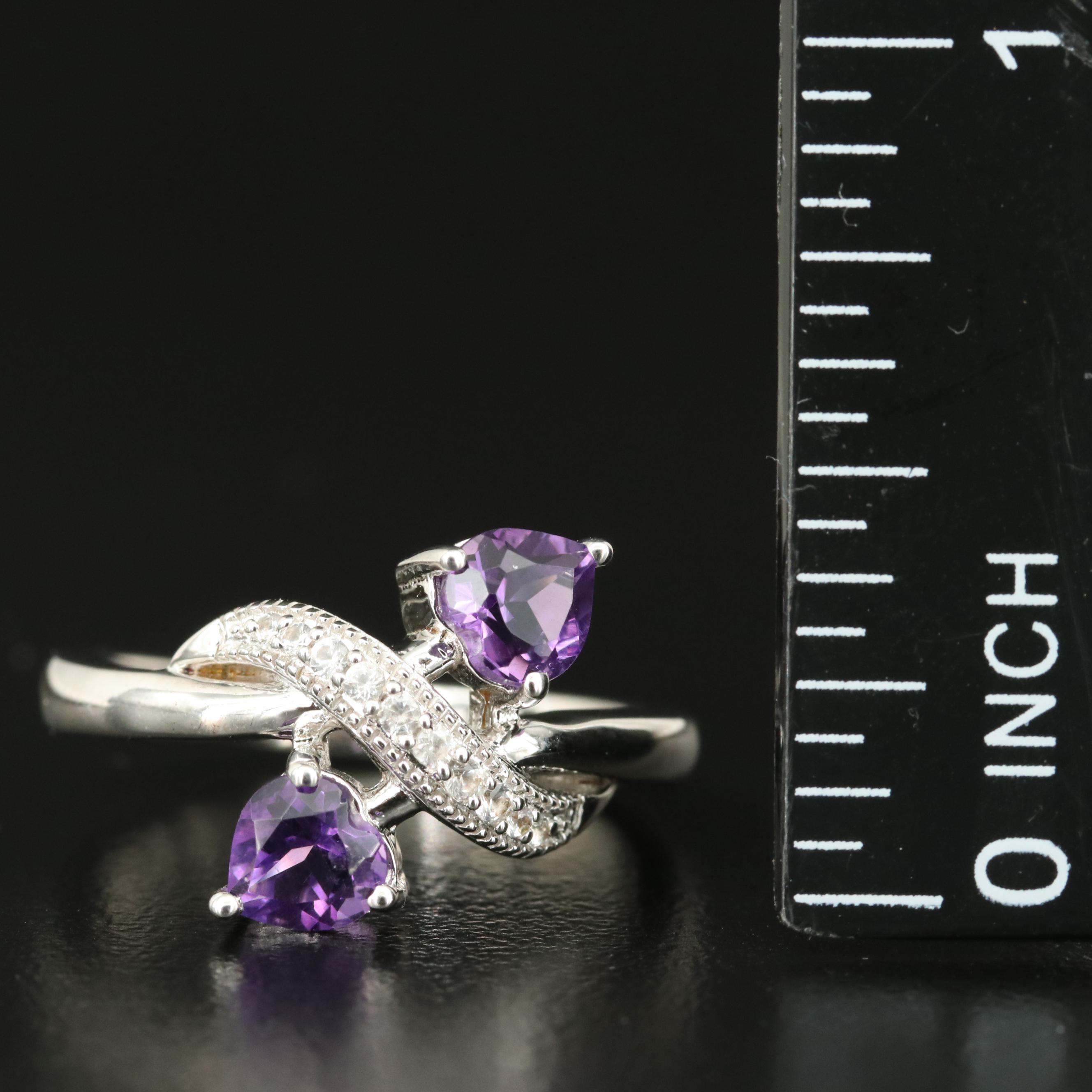Sterling Amethyst and Topaz Ring