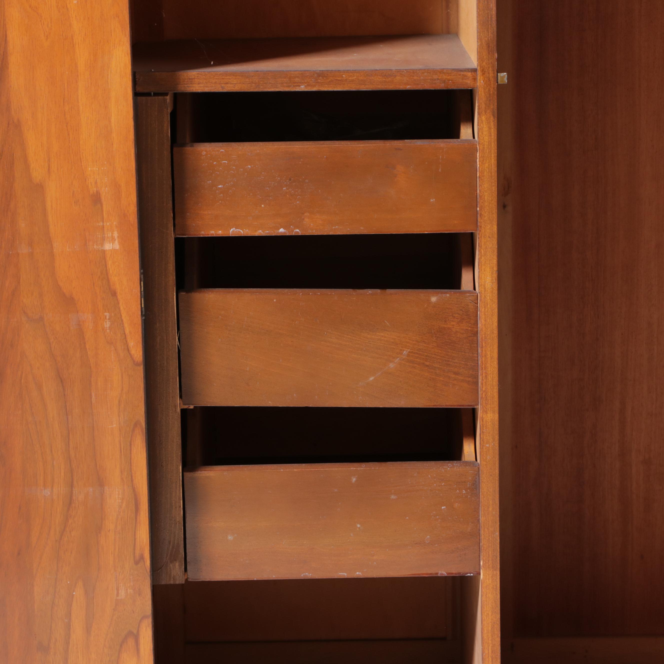 Louis XVI Style Walnut Chifferobe, Early to Mid 20th Century