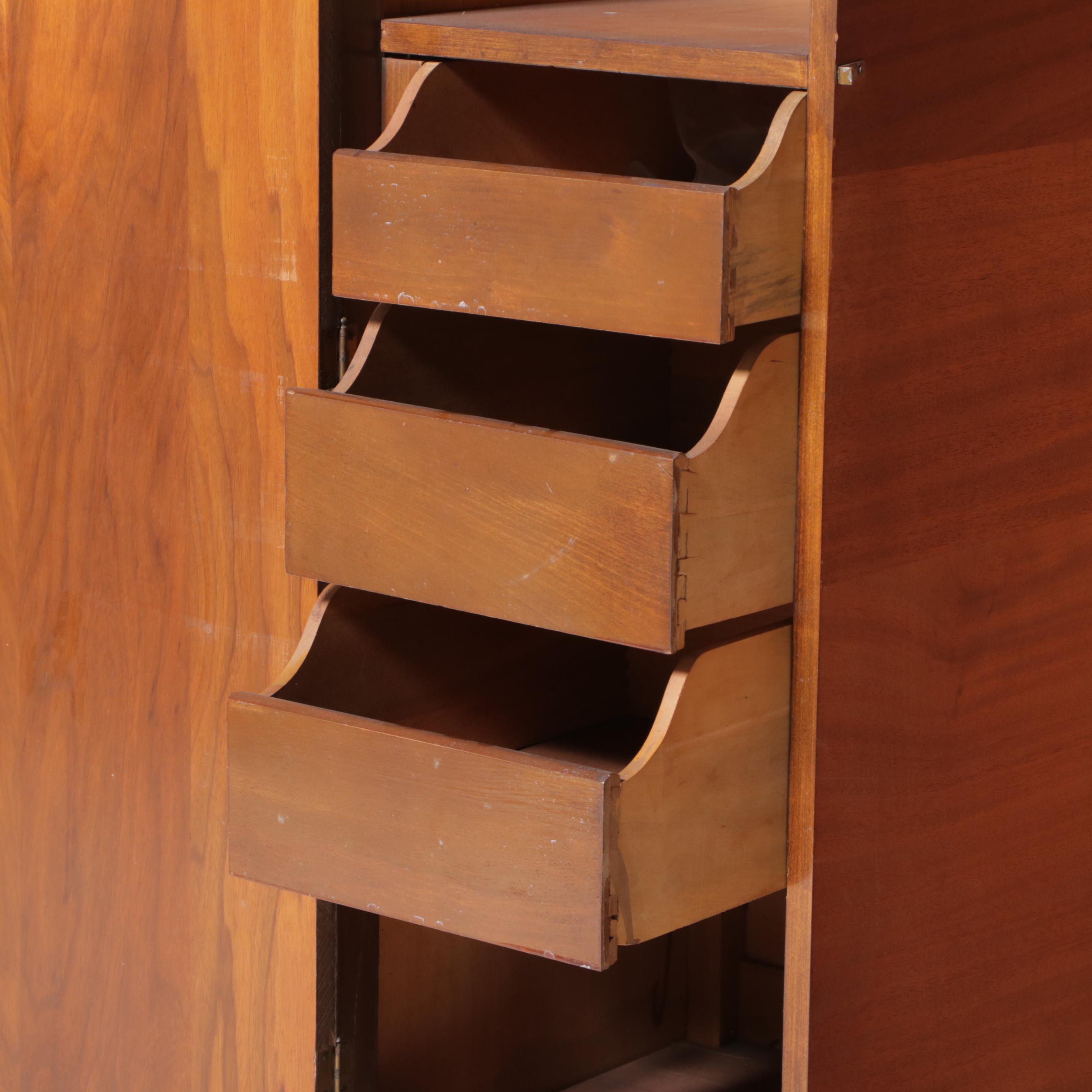 Louis XVI Style Walnut Chifferobe, Early to Mid 20th Century