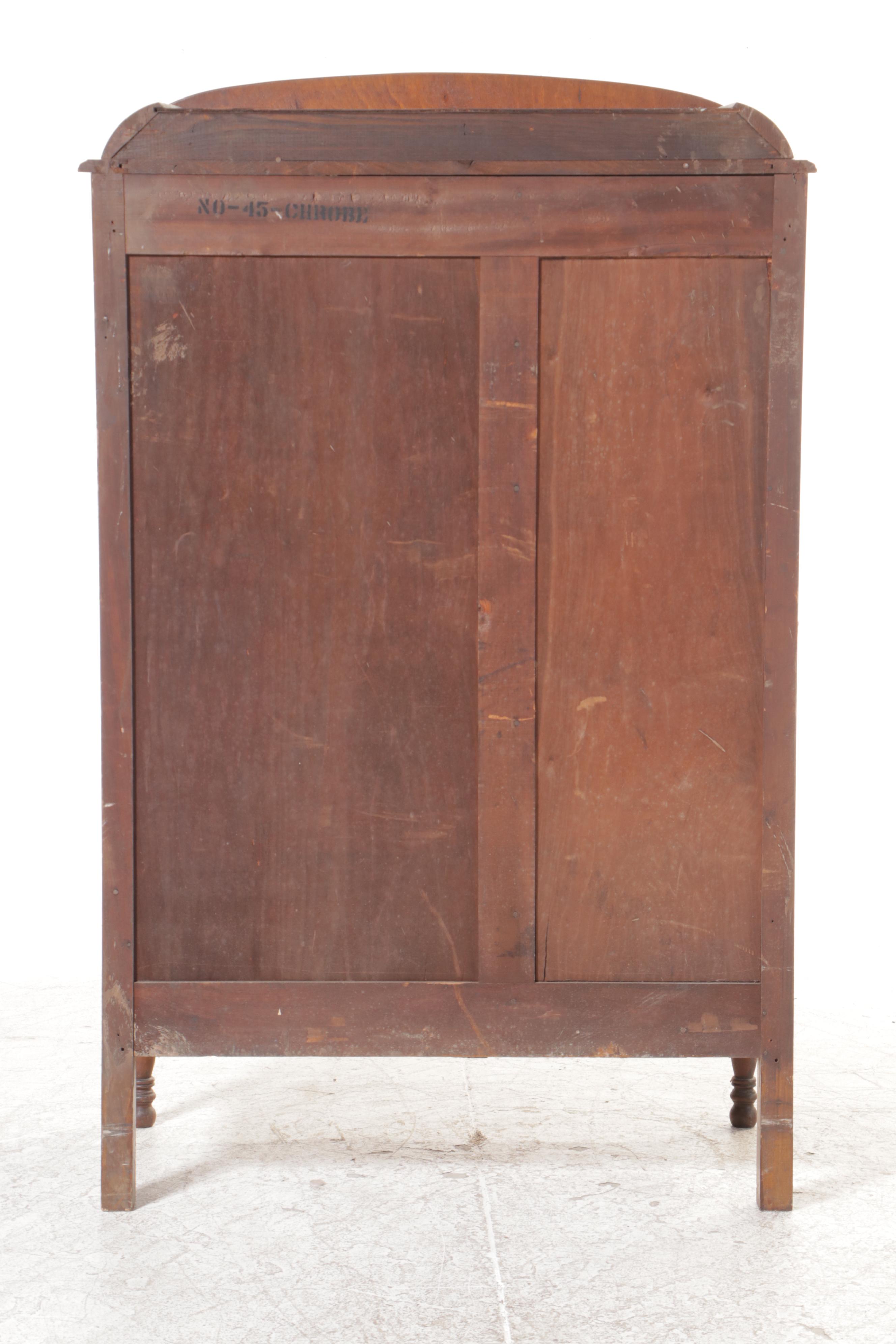 Louis XVI Style Walnut Chifferobe, Early to Mid 20th Century