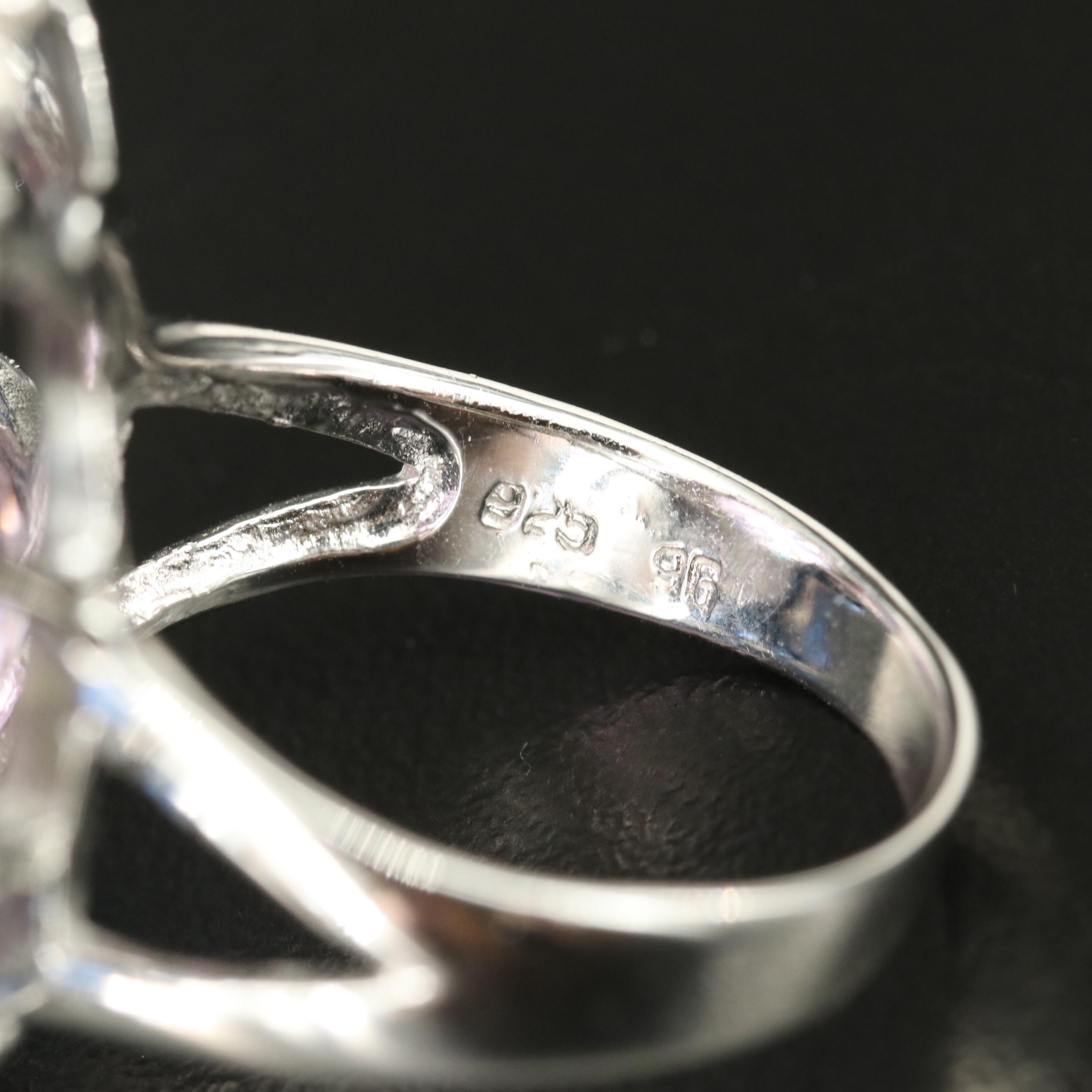 Sterling Amethyst, Kyanite and Diopside Ring