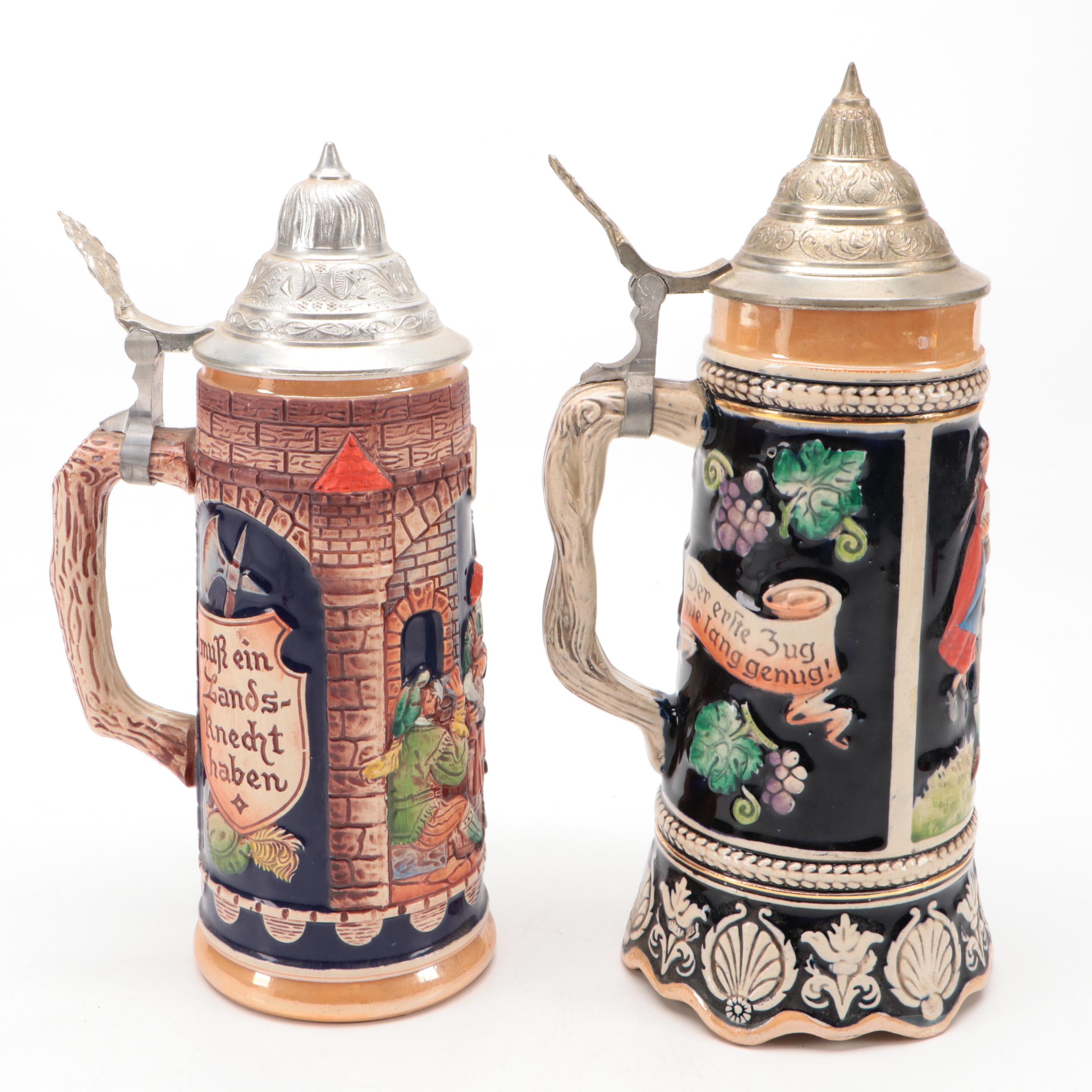 Gerz Ceramic Beer Stein With Stein Music Box, Late 20th Century