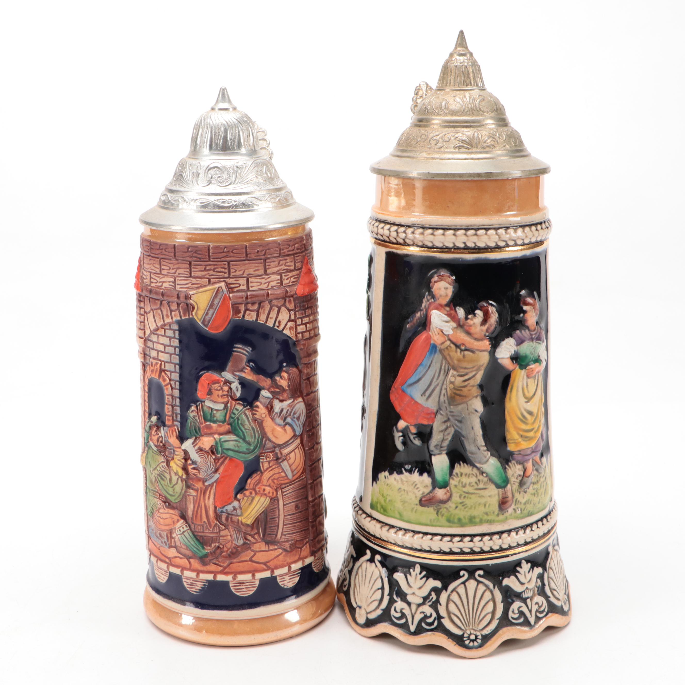 Gerz Ceramic Beer Stein With Stein Music Box, Late 20th Century