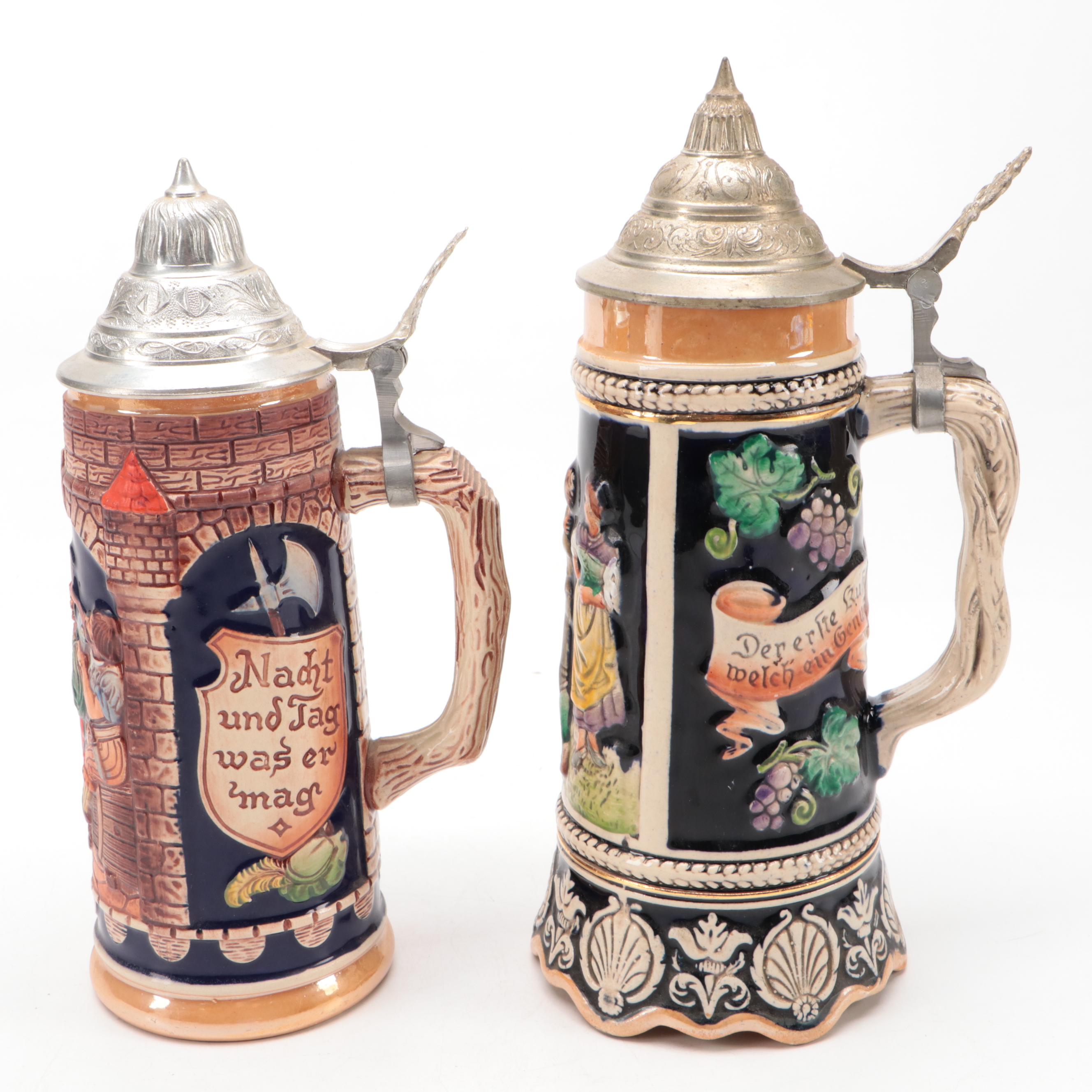 Gerz Ceramic Beer Stein With Stein Music Box, Late 20th Century