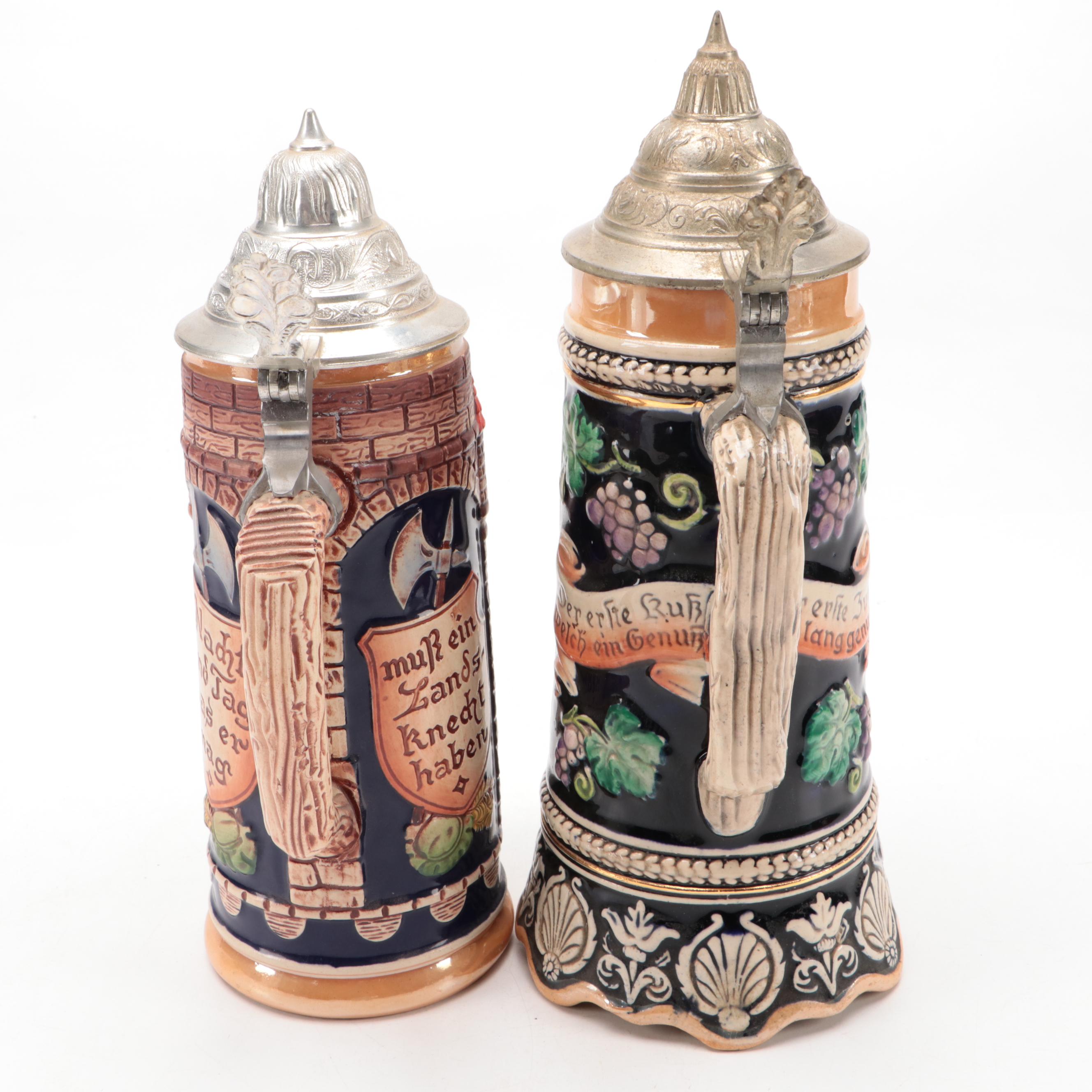 Gerz Ceramic Beer Stein With Stein Music Box, Late 20th Century