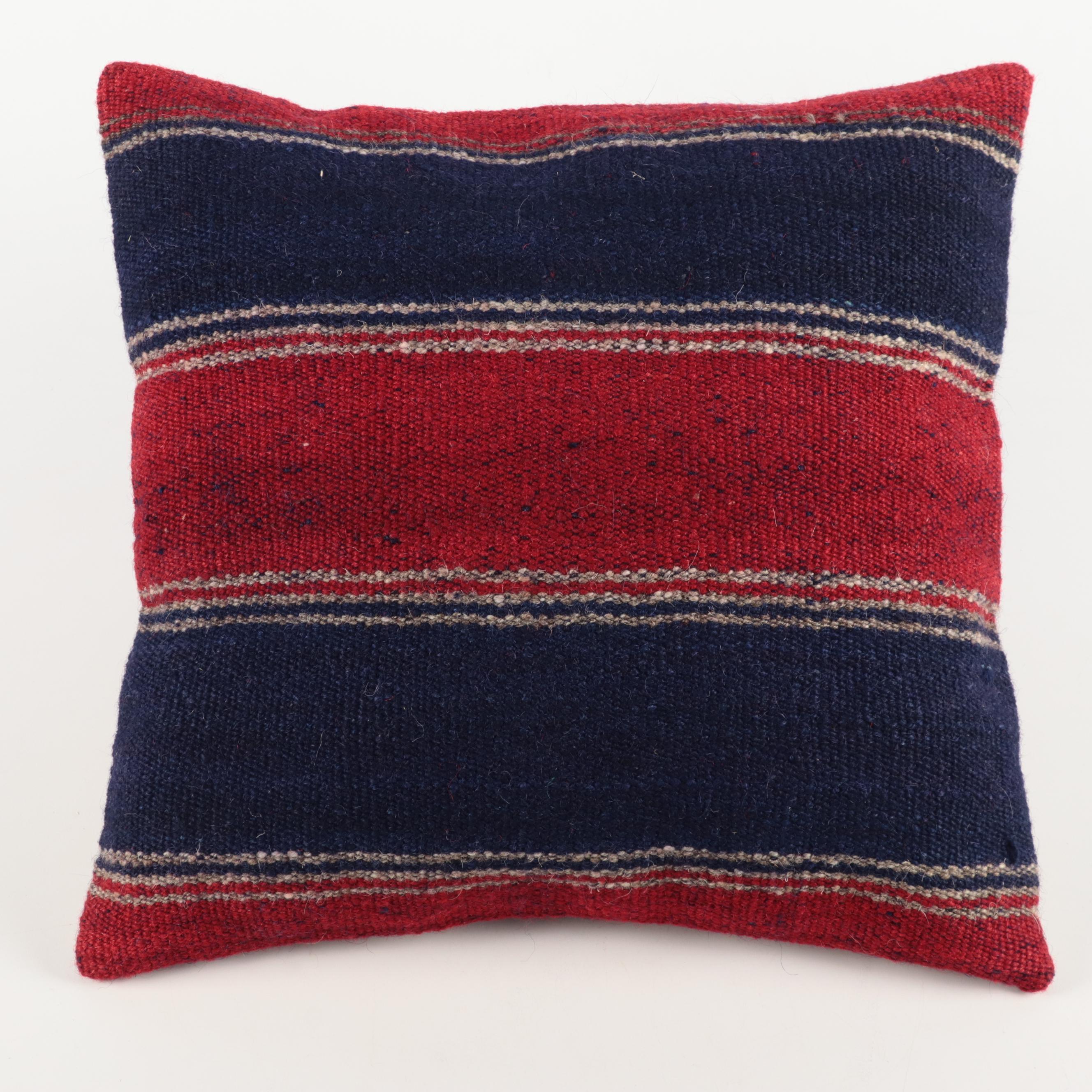 Turkish Made Kilim and Rag Rug Pillows, Mid to Late 20th Century