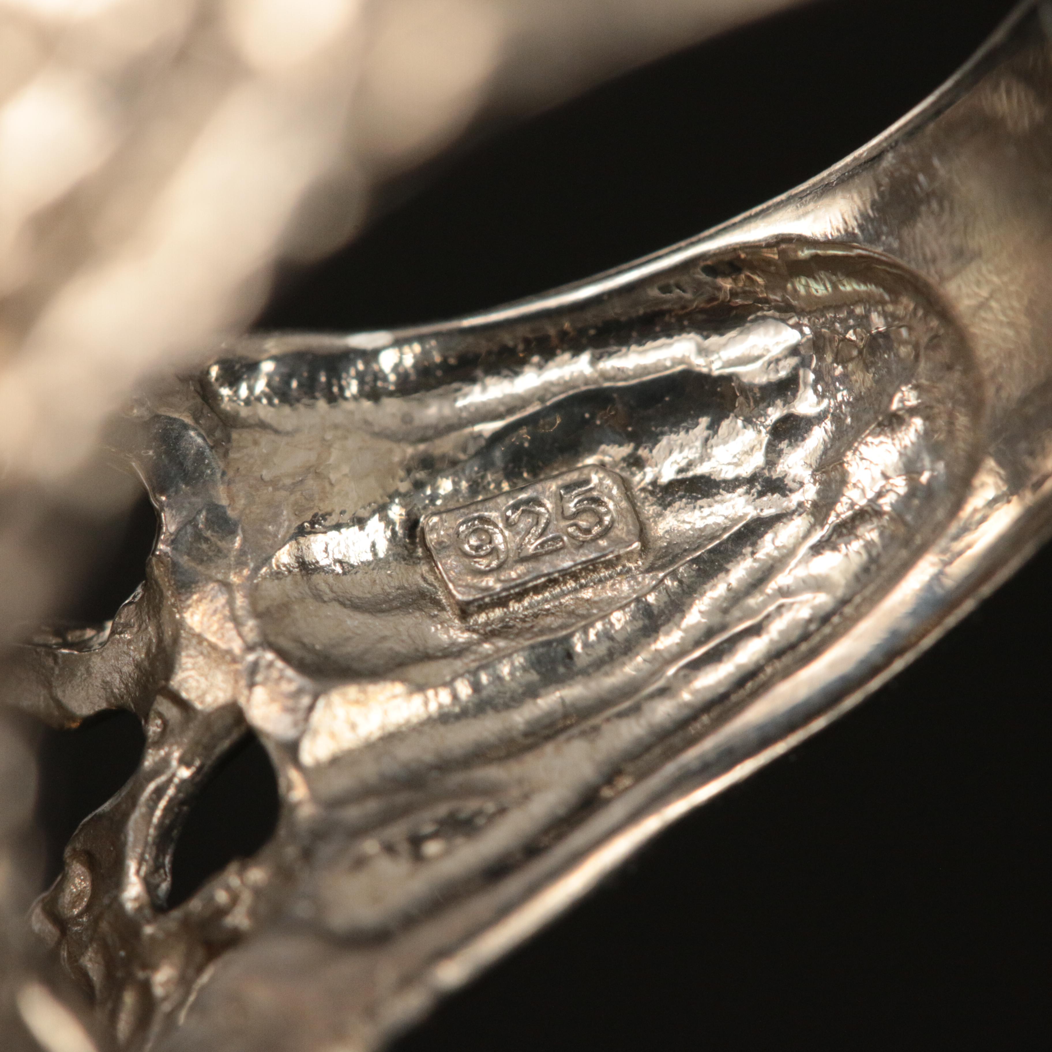 Sterling Spider Ring Including Pearl, Amethyst and Topaz