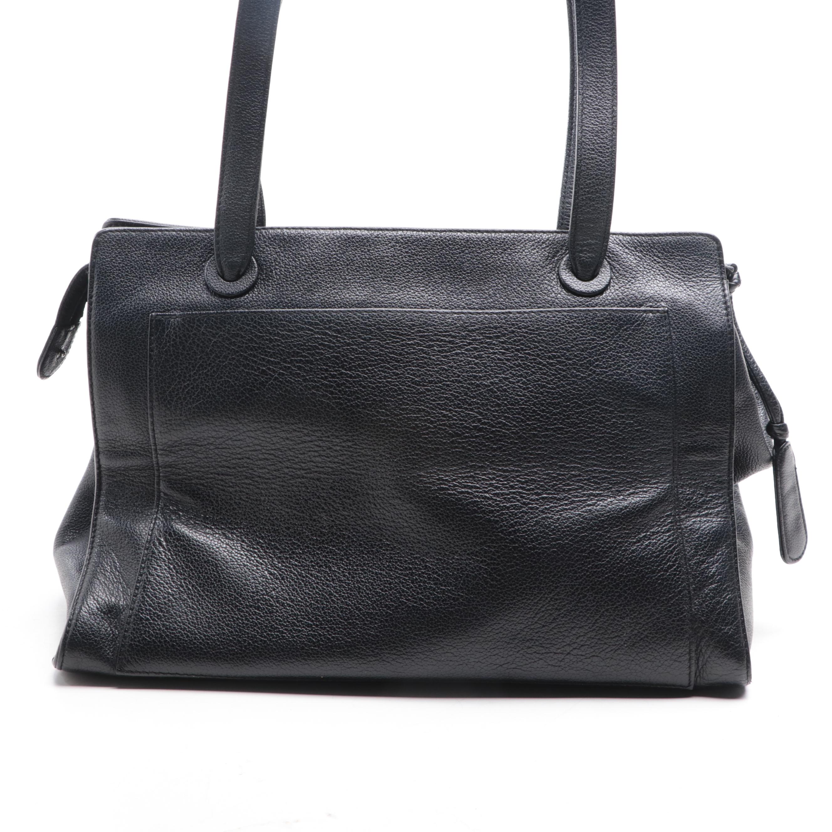 Chanel CC Tote in Black Grain Leather