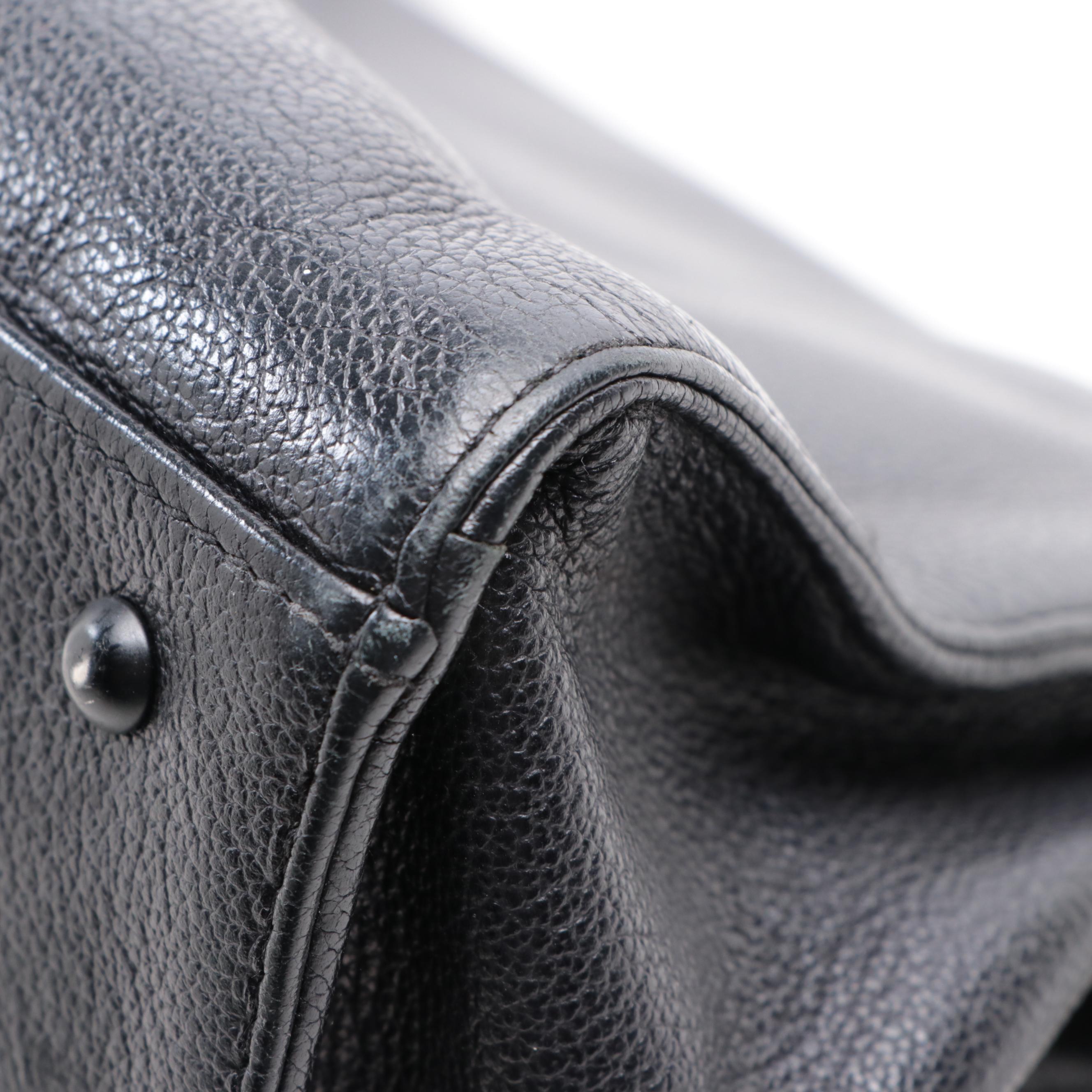 Chanel CC Tote in Black Grain Leather