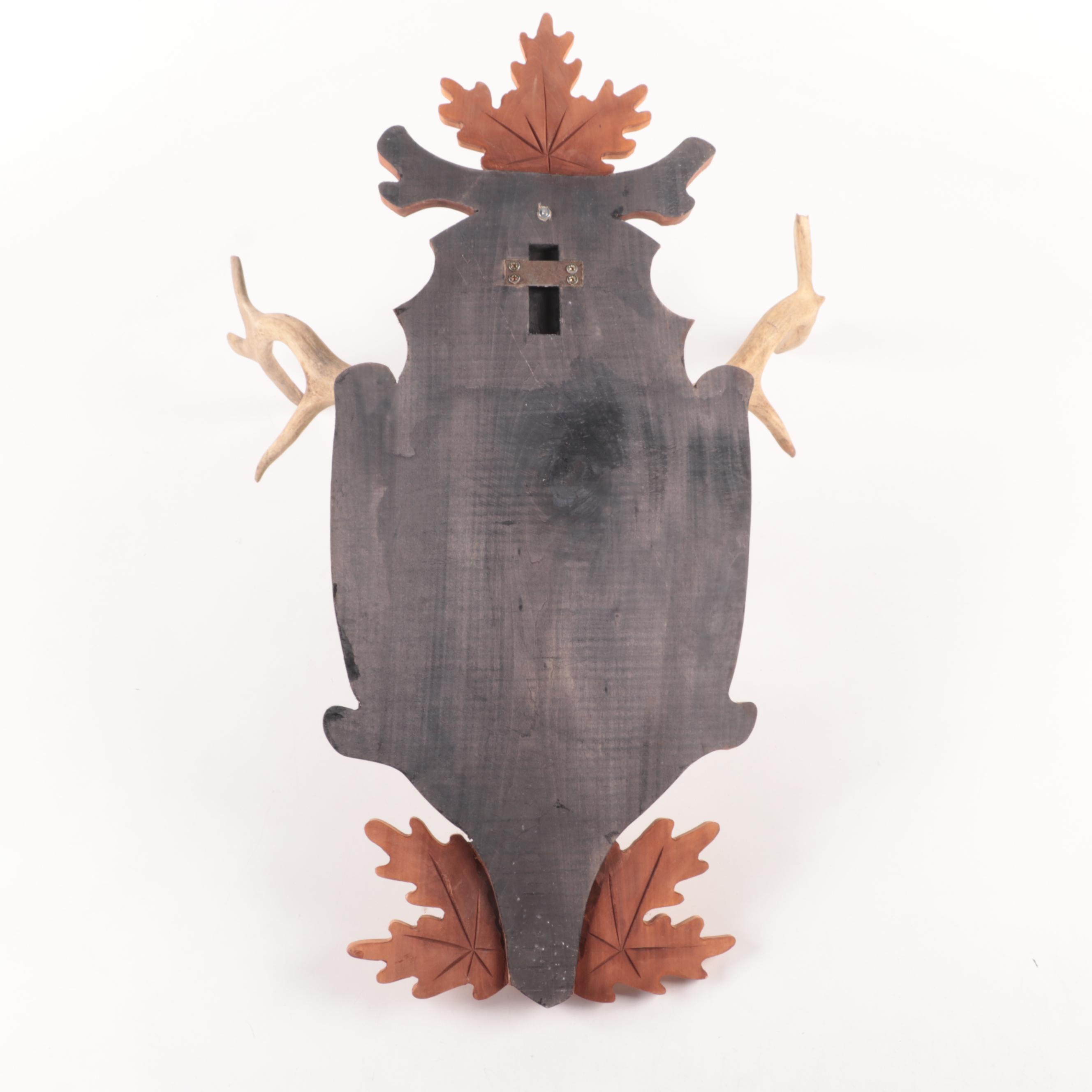 Taxidermy European Mount Fallow Deer Antlers on Black Forest Style Plaque