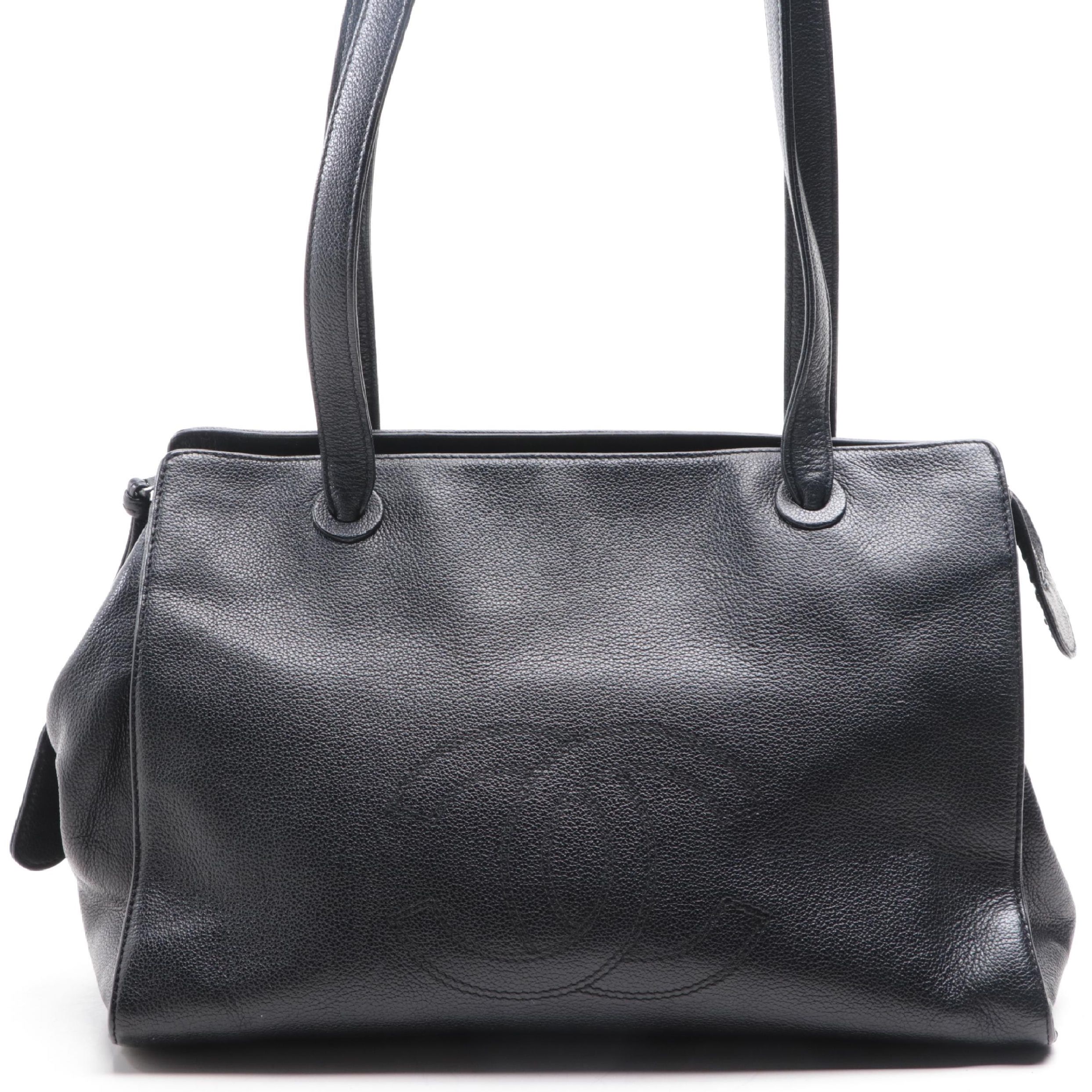 Chanel CC Tote in Black Grain Leather
