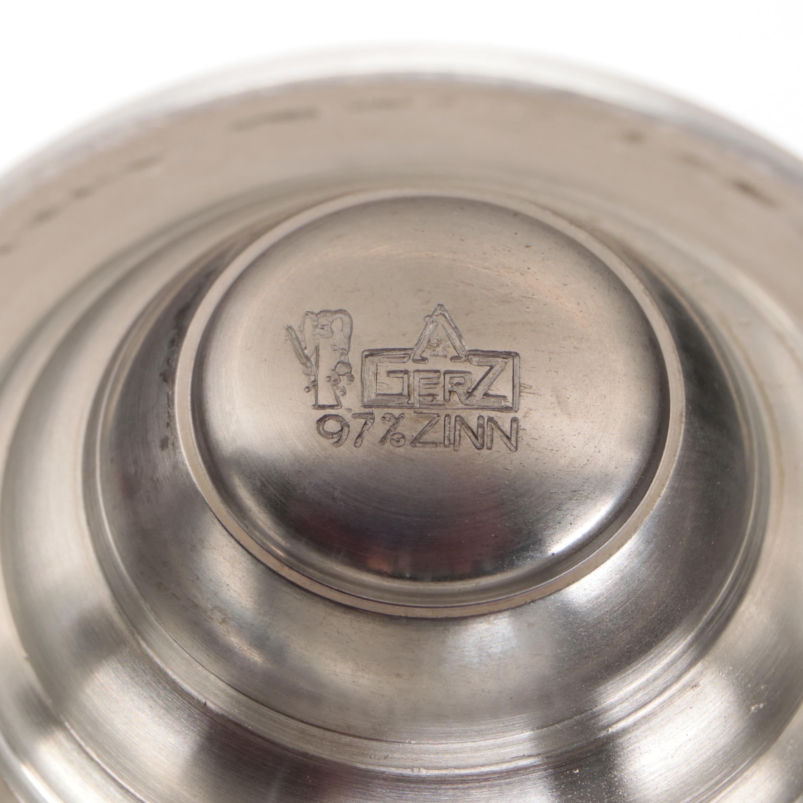 Gerz Bald Eagle and Steamboat Motif Ceramic Steins