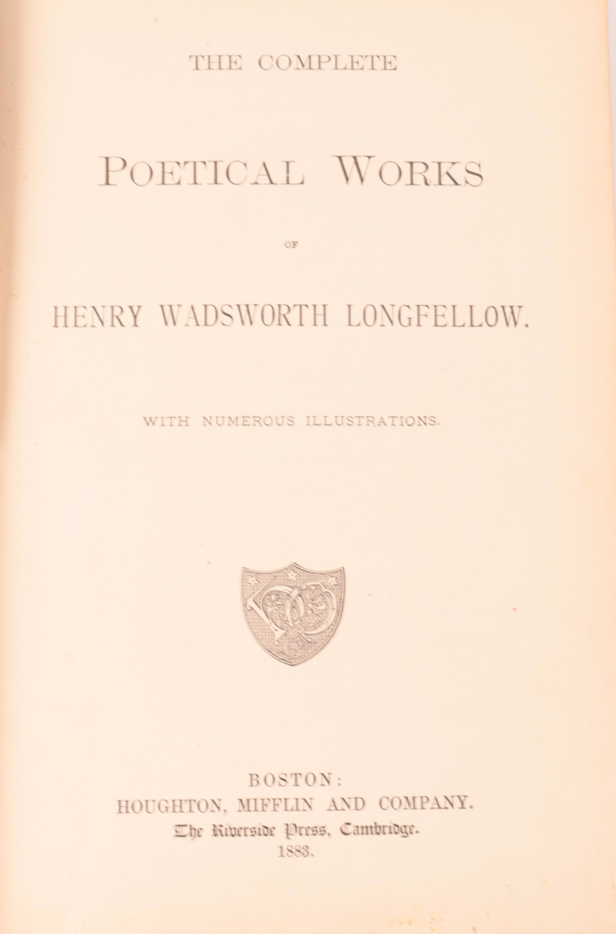 Illustrated "Complete Poetical Works of Henry Wadsworth Longfellow", 1883