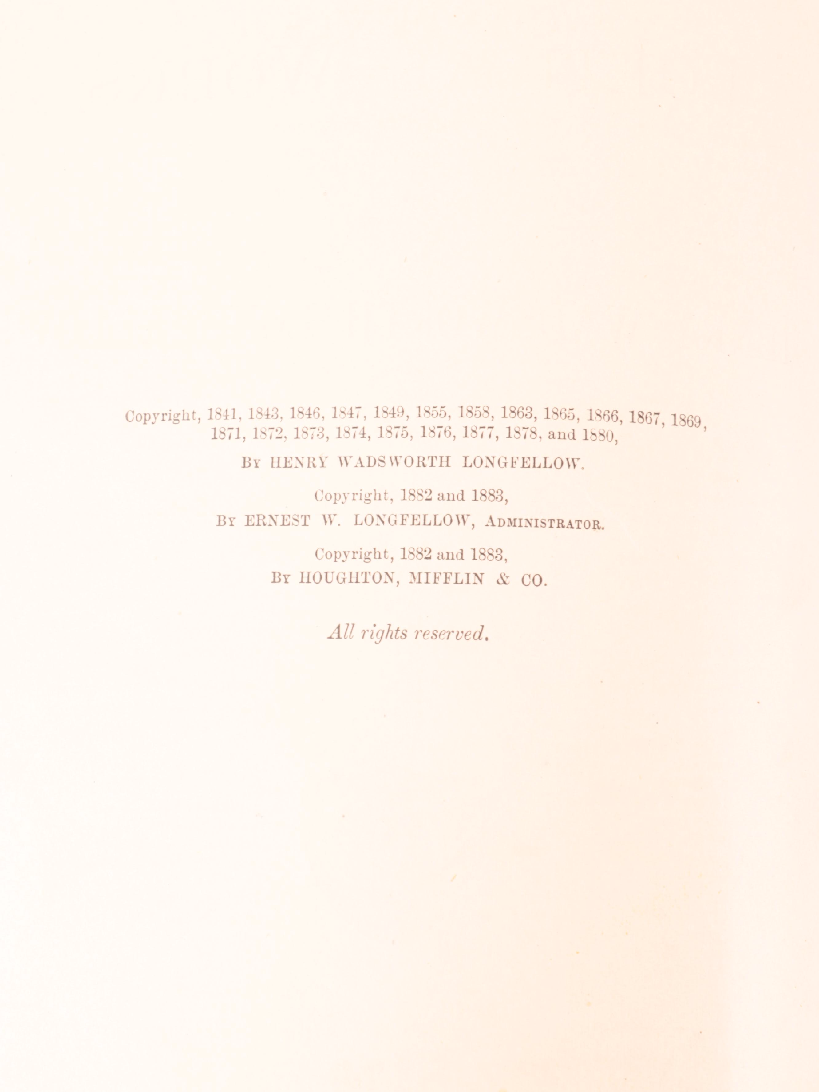 Illustrated "Complete Poetical Works of Henry Wadsworth Longfellow", 1883