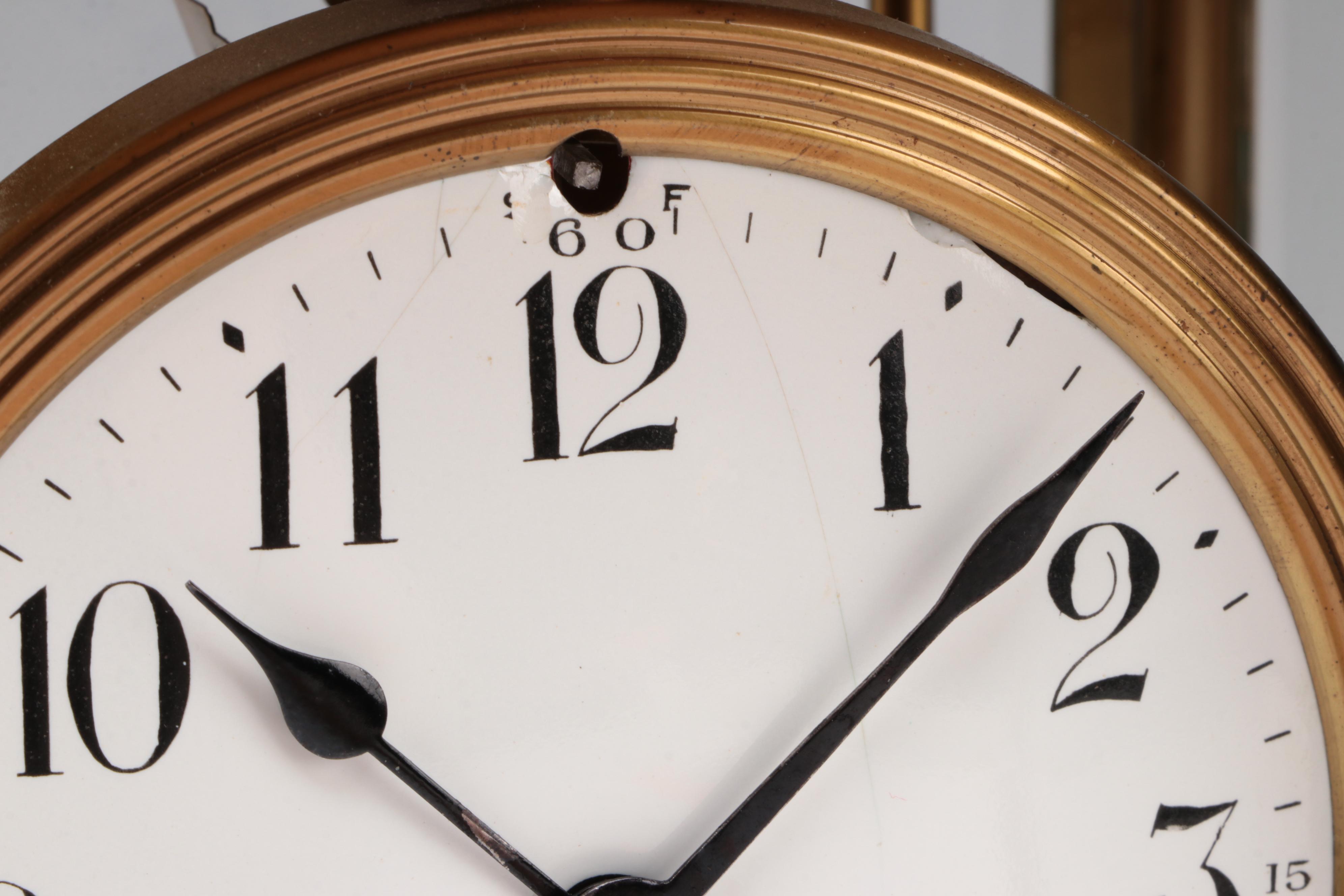 Seth Thomas Brass Regulator Mantel Clock, 20th Century