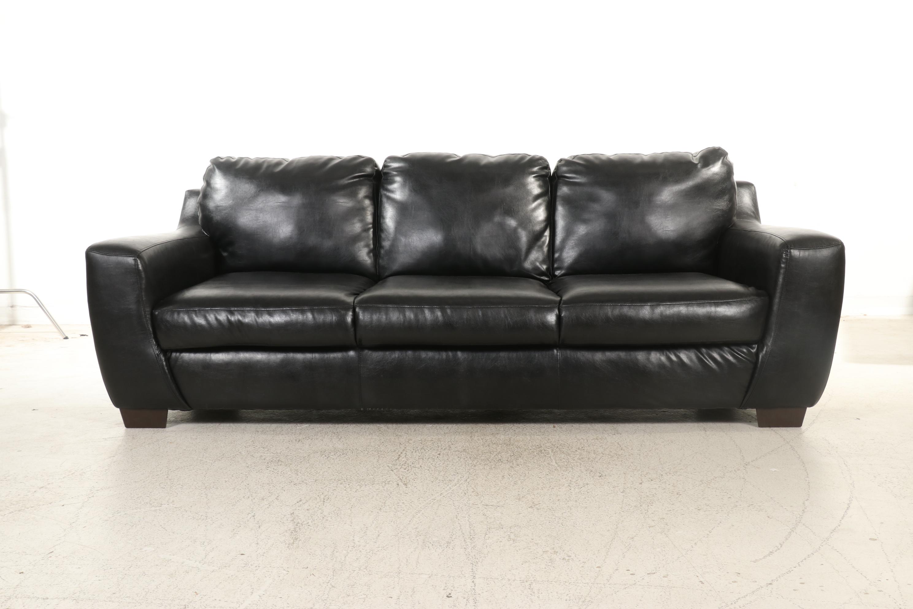 Faux Leather Upholstered Sofa